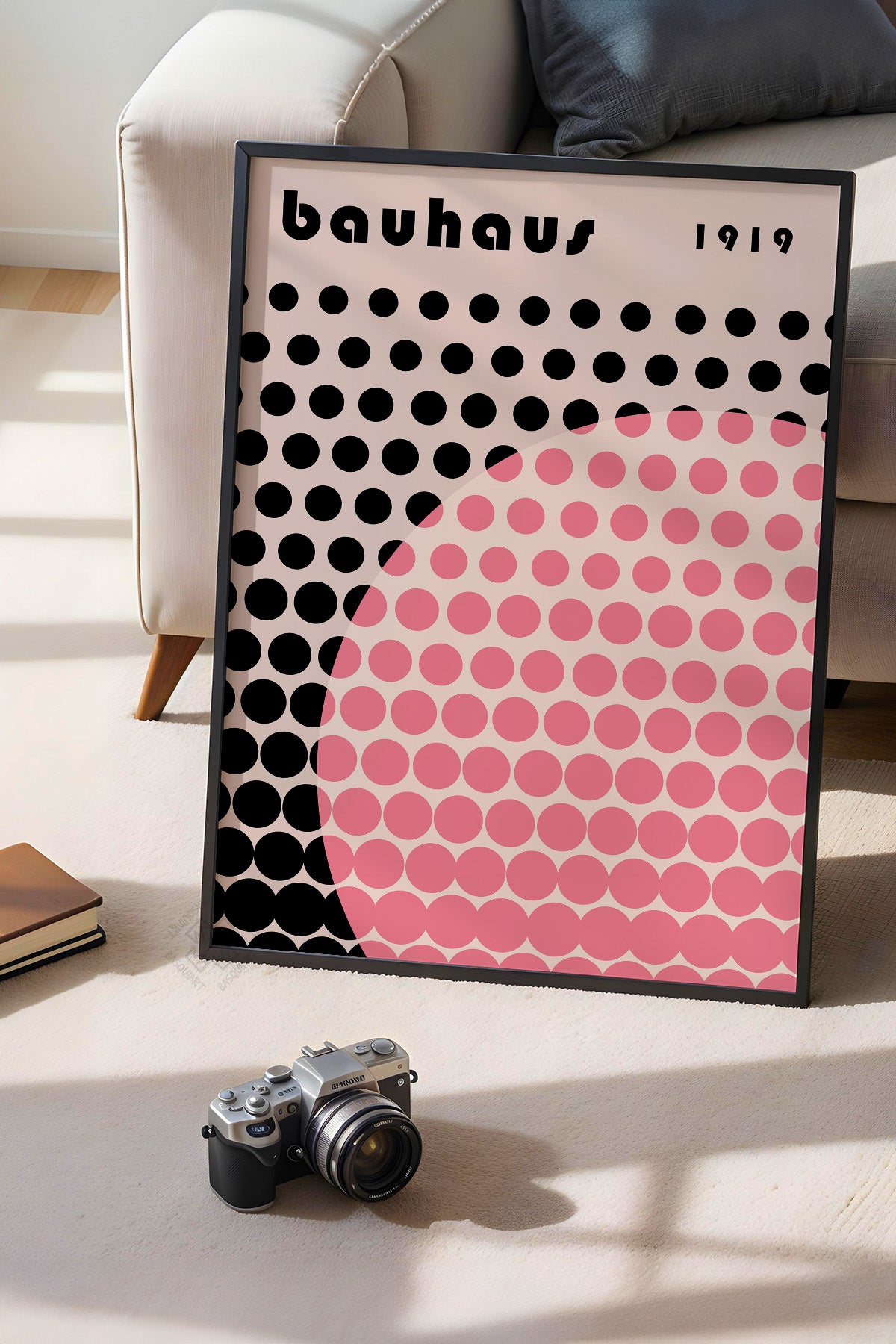 Bauhaus Serisi Siyah Çerçeveli Poster, Tablo No:72