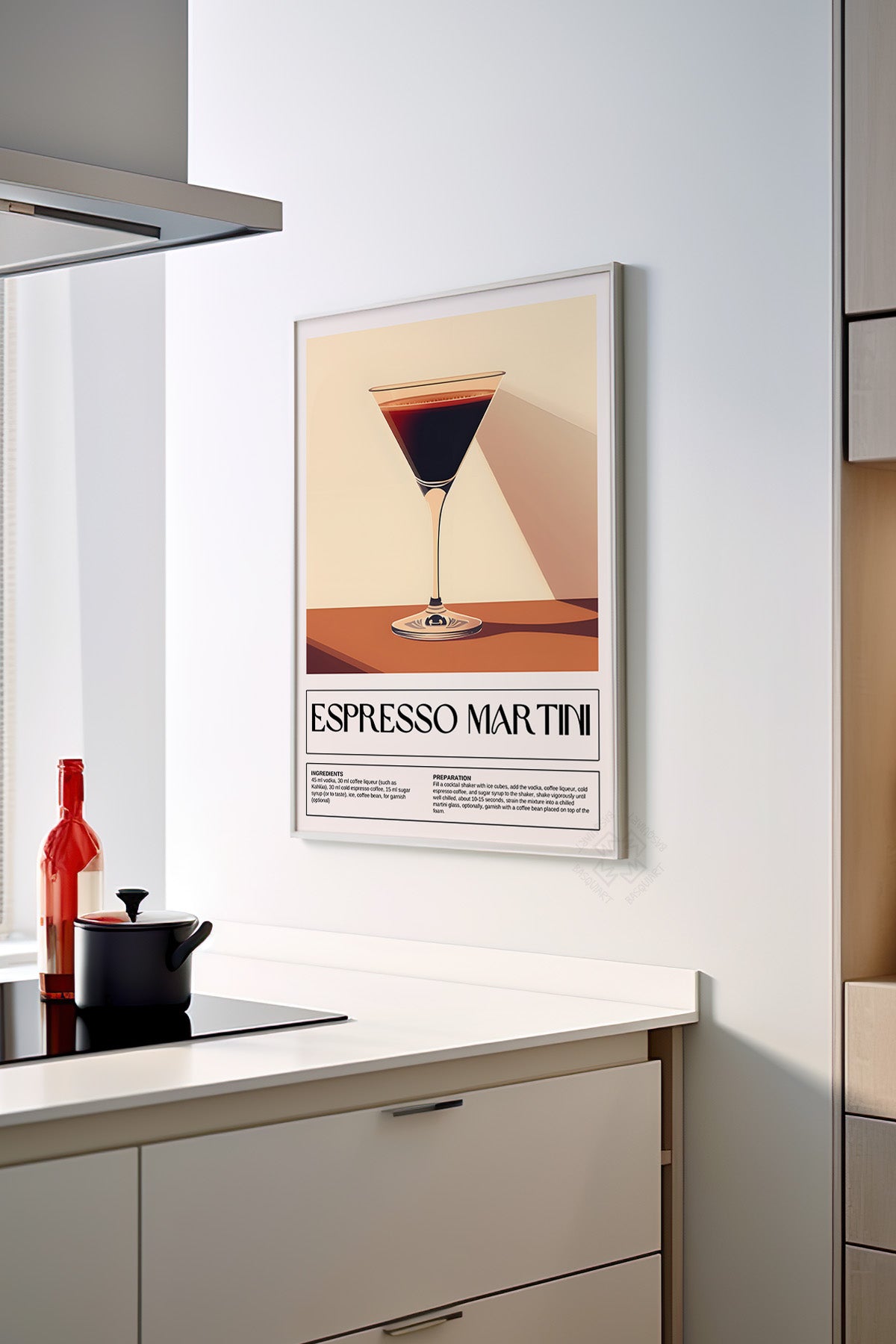 Kokteyl Serisi Beyaz Çerçeveli Poster, Tablo, Cafe, Restoran, Mutfak Duvar Dekoru No:13