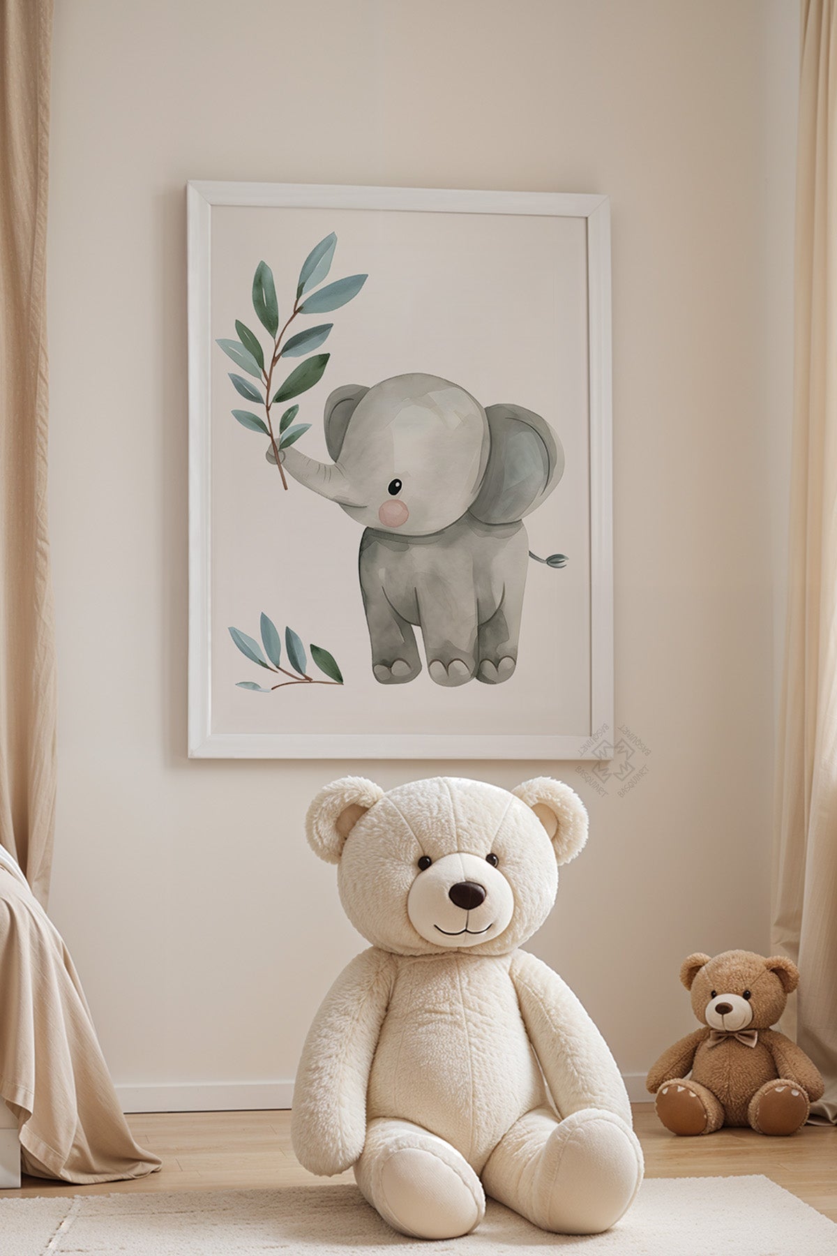 Çocuk Odası, Bebek Odası Beyaz Çerçeveli Poster, Tablo No:84