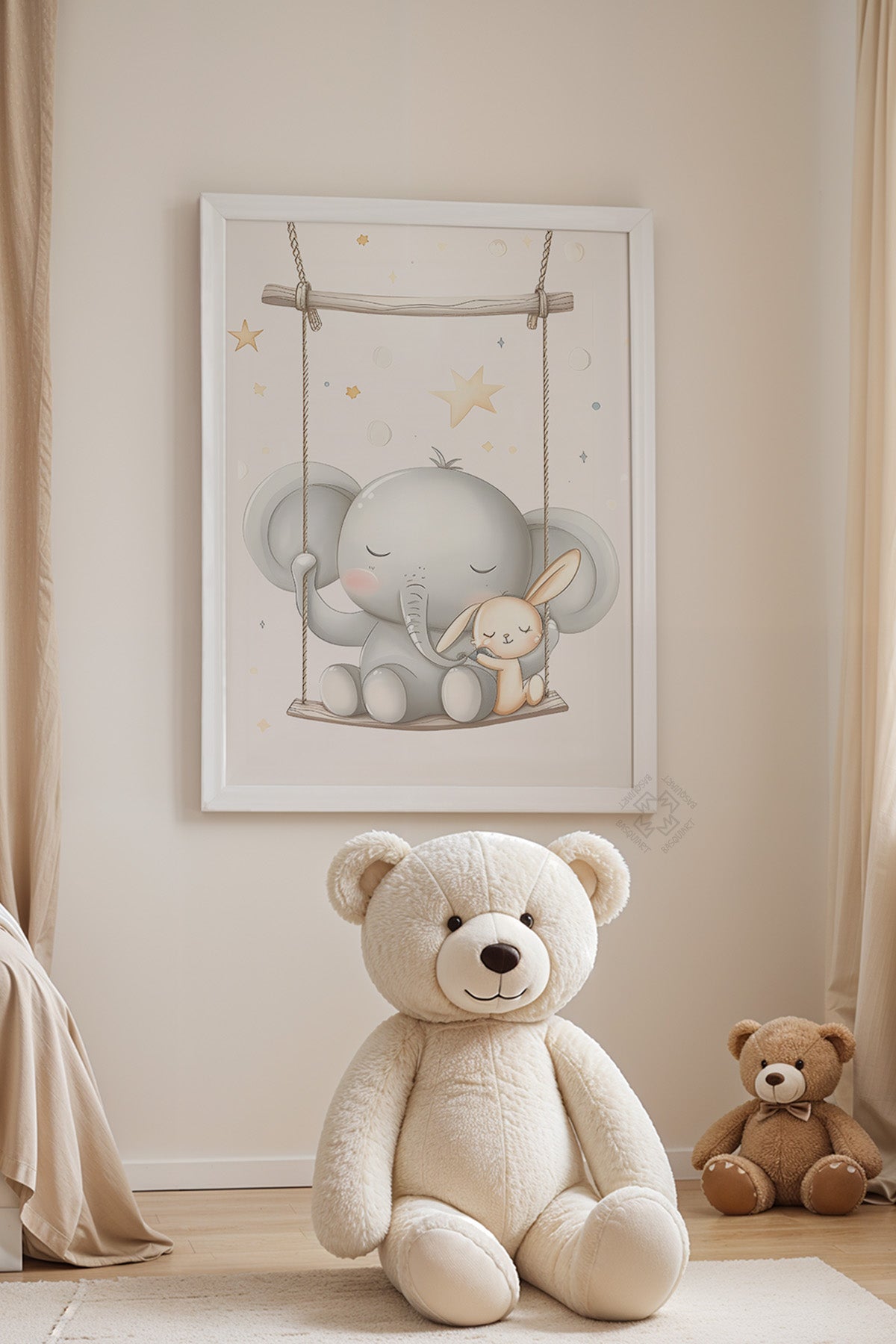 Çocuk Odası, Bebek Odası Beyaz Çerçeveli Poster, Tablo No:73