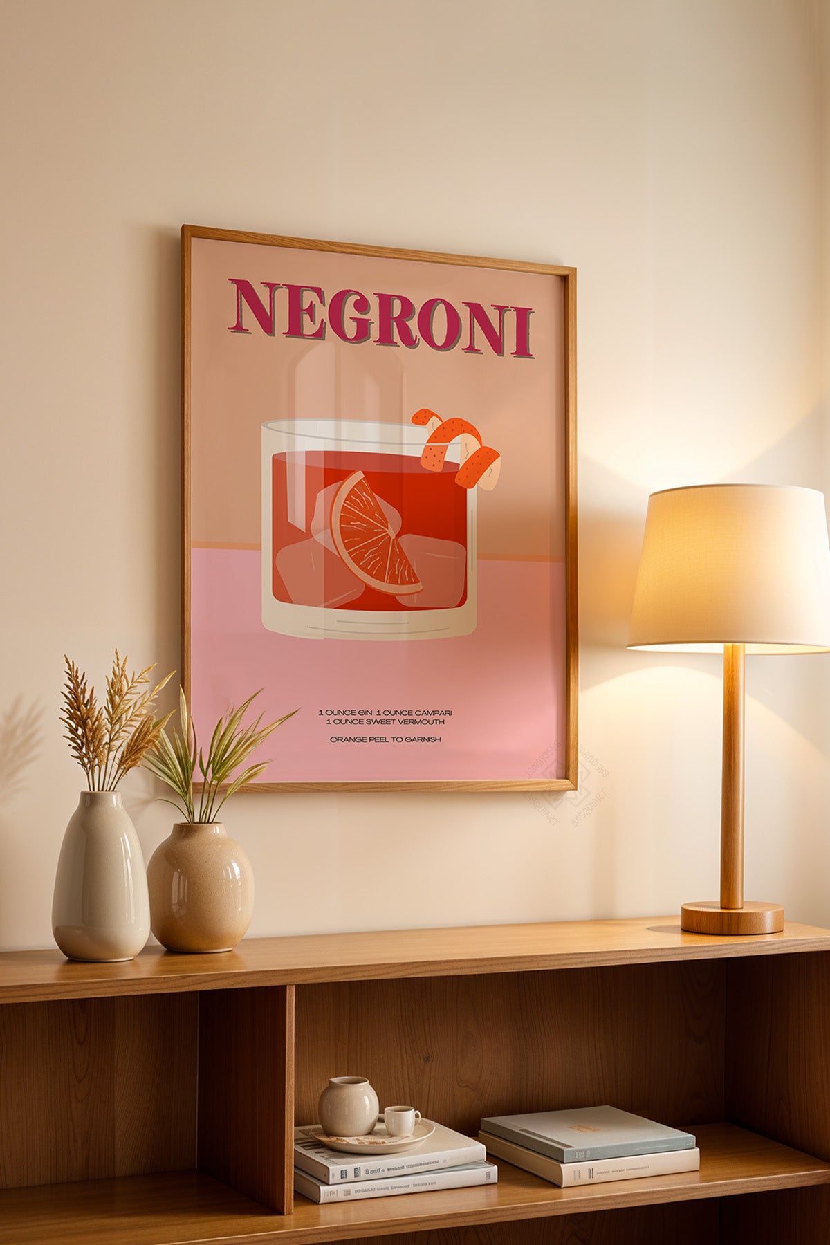 Kokteyl Serisi Ahşap Çerçeveli Poster, Tablo, Cafe, Restoran, Mutfak Duvar Dekoru No:55
