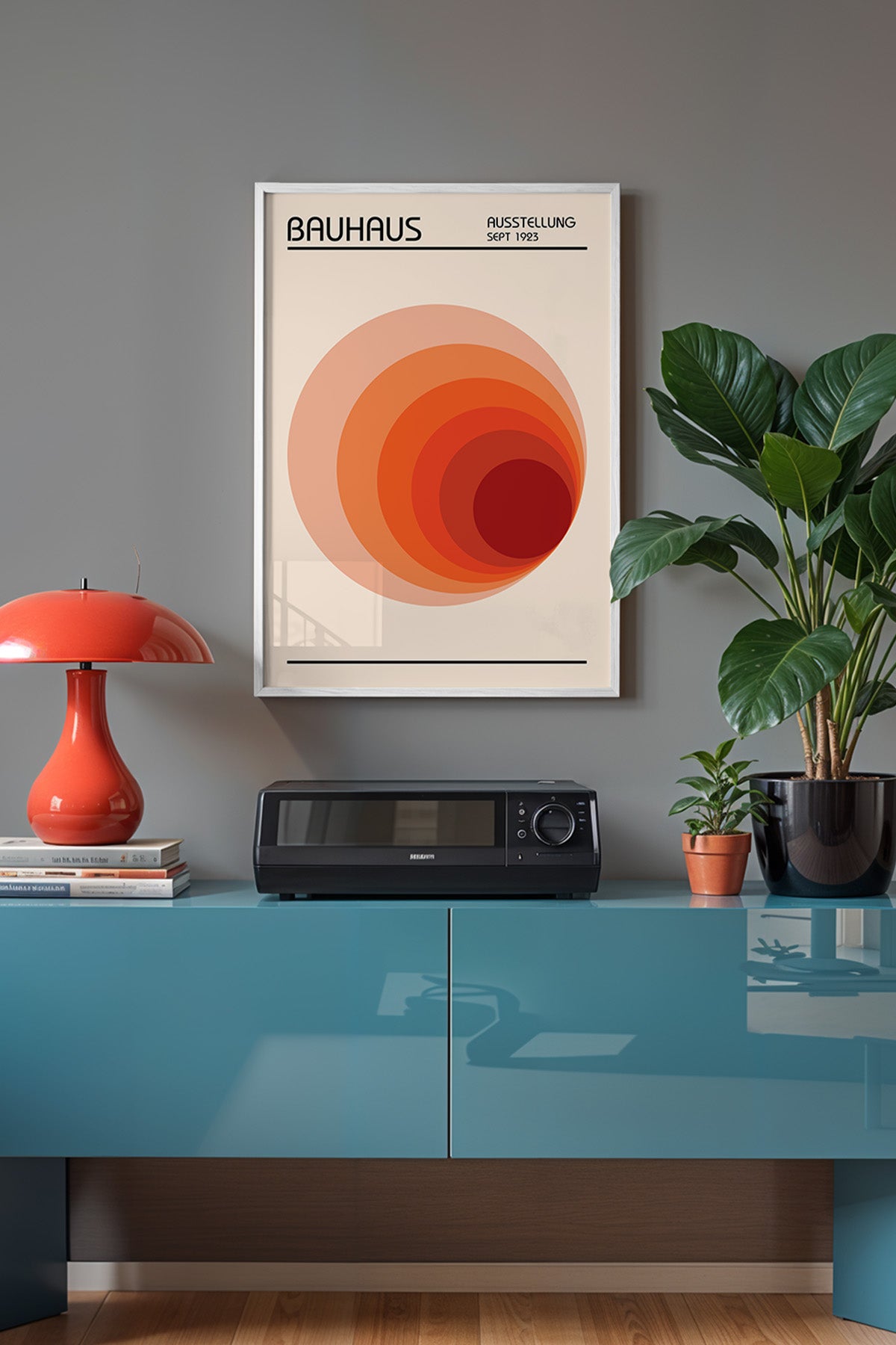 Bauhaus Serisi Beyaz Çerçeveli Poster, Tablo No:26