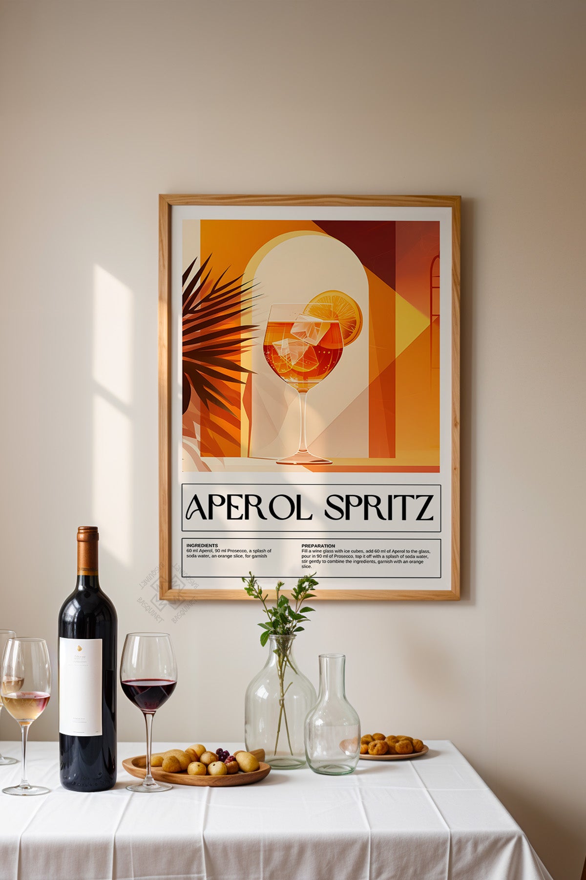 Kokteyl Serisi Ahşap Çerçeveli Poster, Tablo, Cafe, Restoran, Mutfak Duvar Dekoru No:6