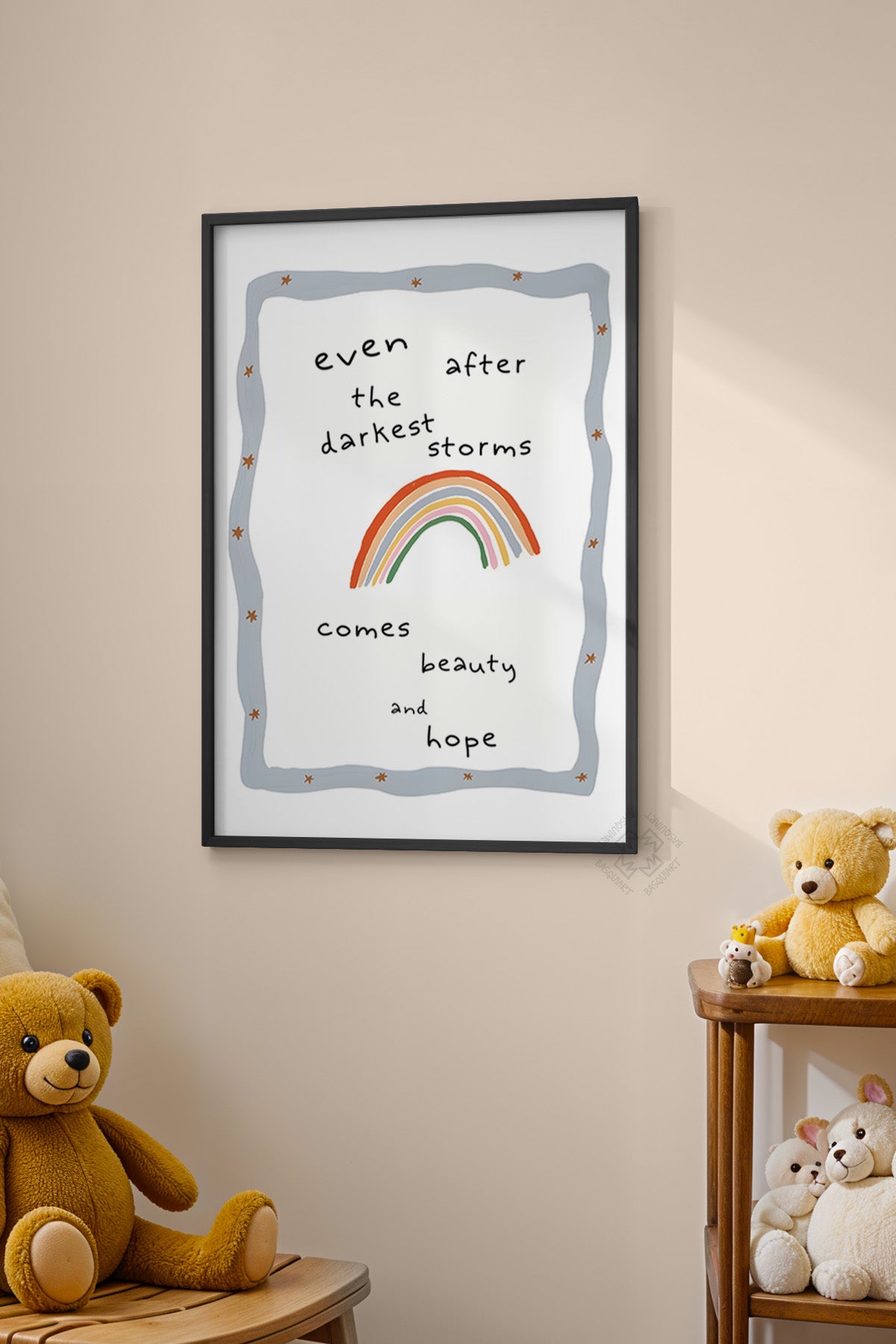 Çocuk Odası, Bebek Odası Siyah Çerçeveli Poster, Tablo No:197