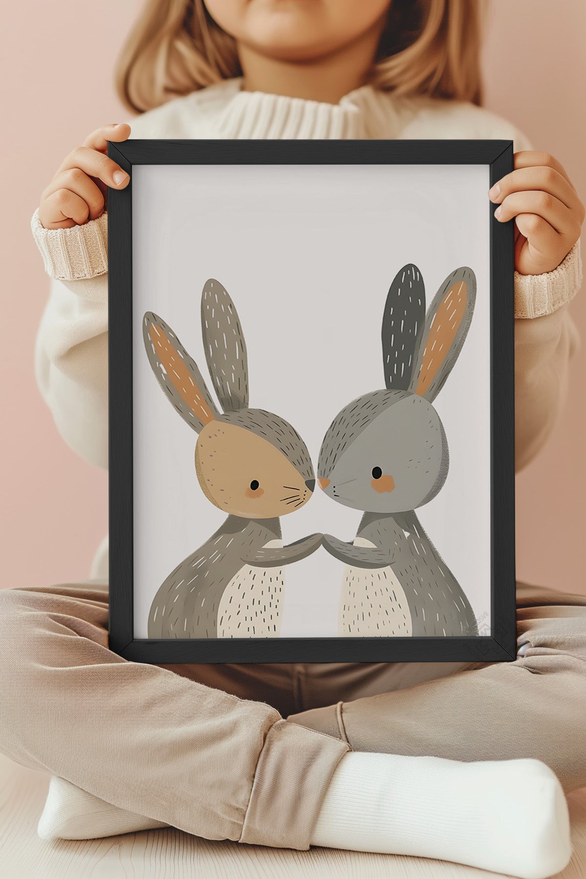 Çocuk Odası, Bebek Odası Siyah Çerçeveli Poster, Tablo No:80