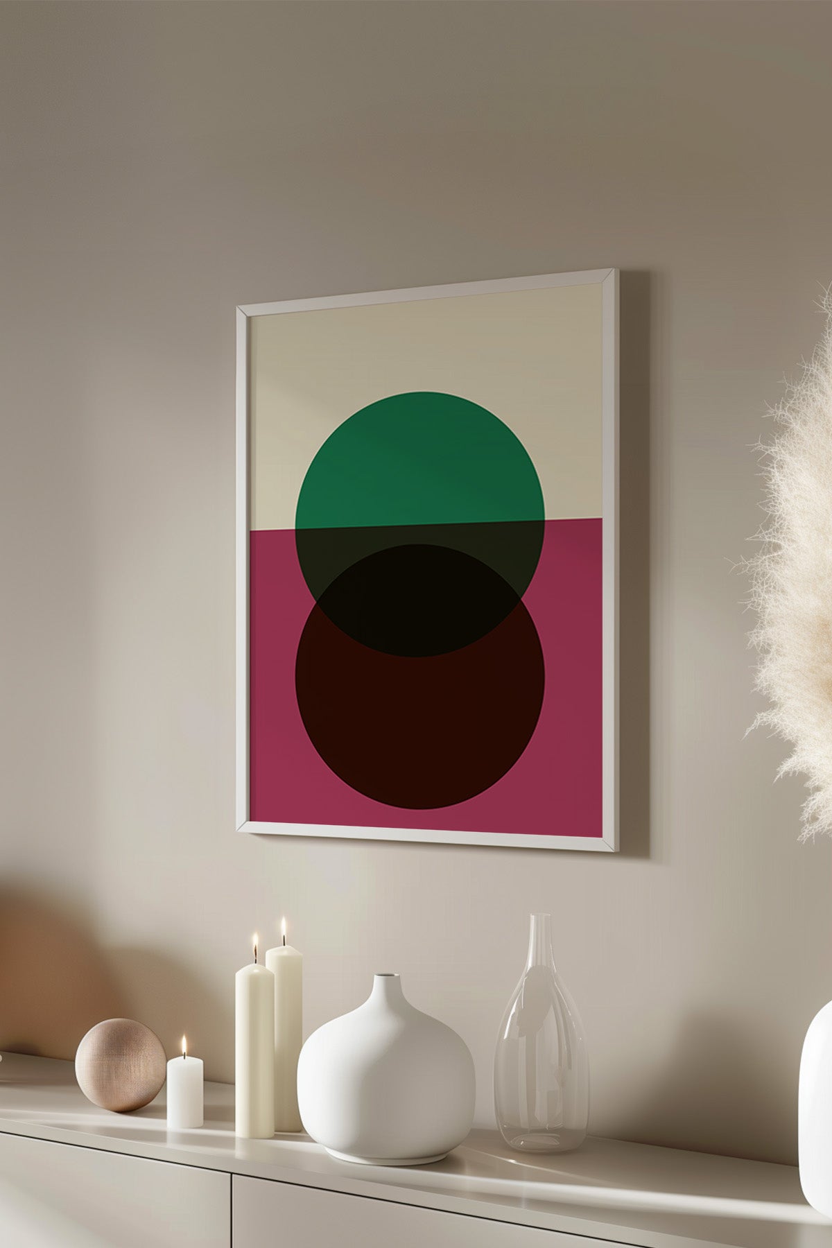 Bauhaus Serisi Beyaz Çerçeveli Poster, Tablo No:77