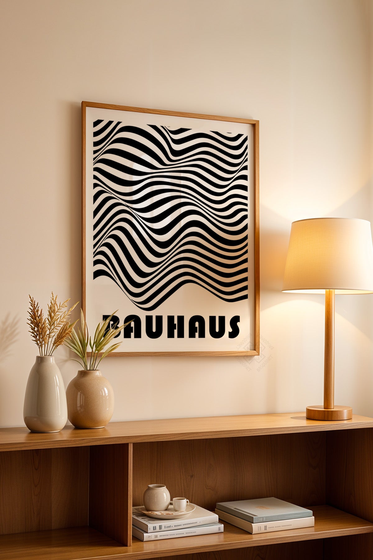 Bauhaus Serisi Ahşap Çerçeveli Poster, Tablo No:69