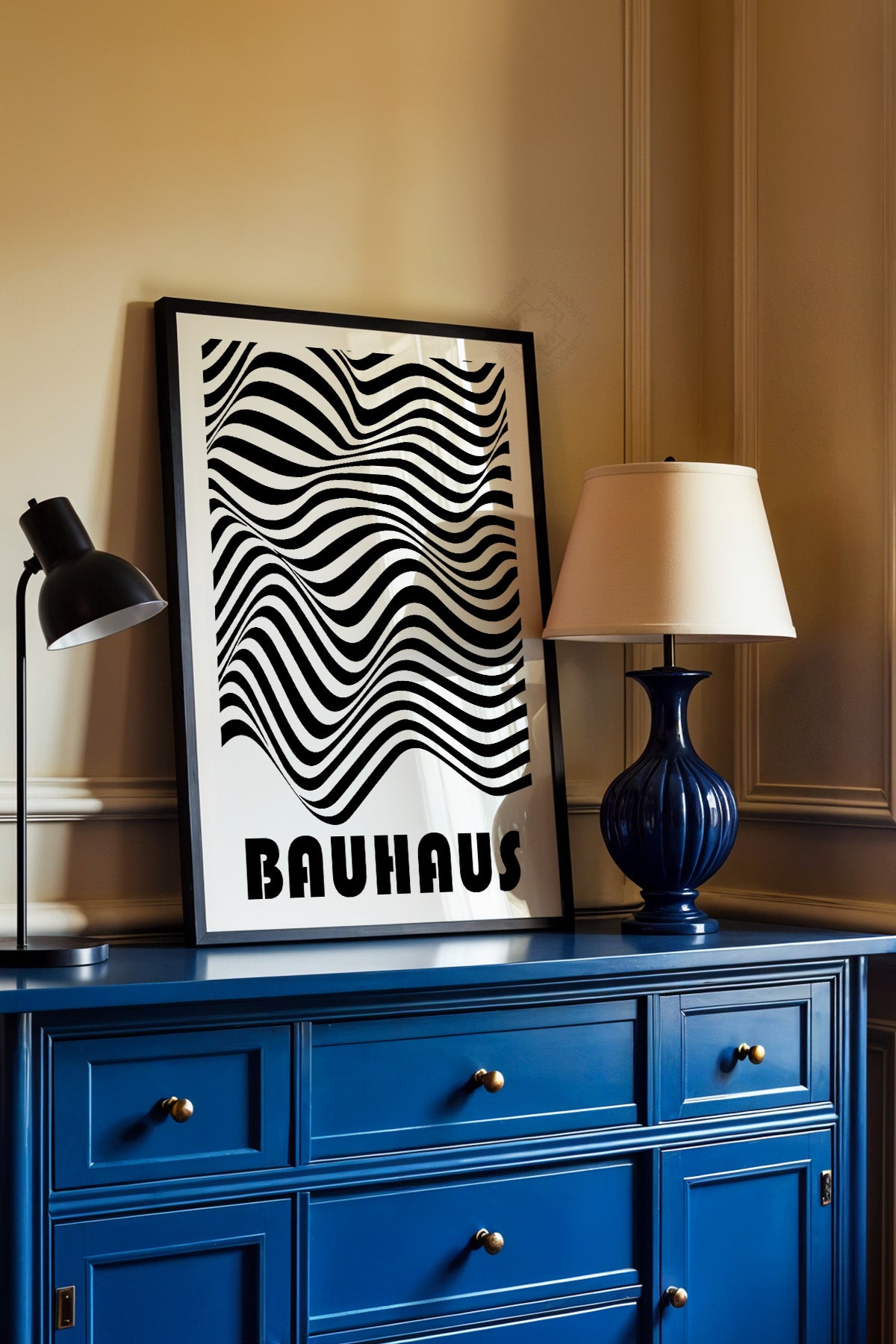 Bauhaus Serisi Siyah Çerçeveli Poster, Tablo No:69