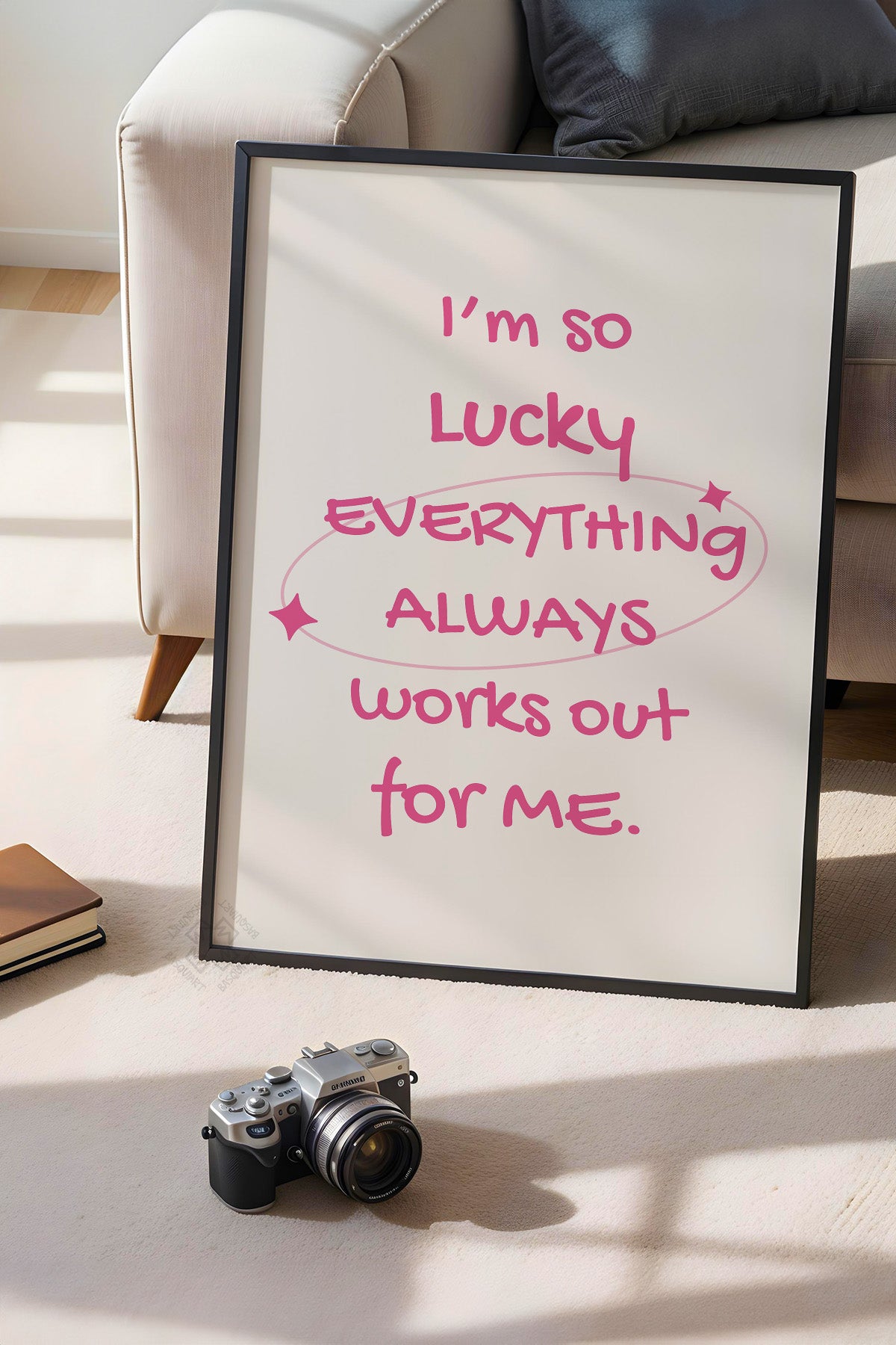 Lucky You Serisi Siyah Çerçeveli Poster, Tablo Duvar Dekoru No:48