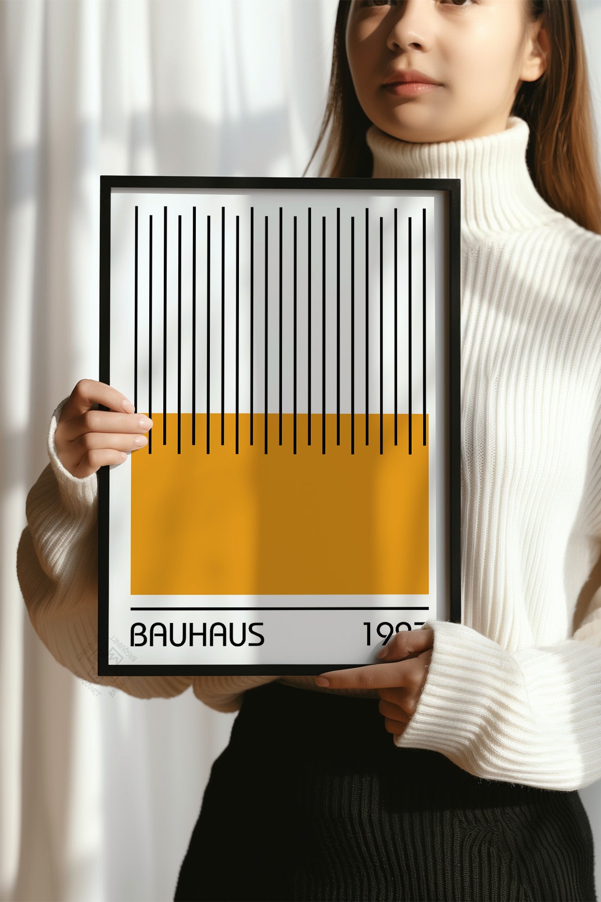 Bauhaus Serisi Siyah Çerçeveli Poster, Tablo No:38