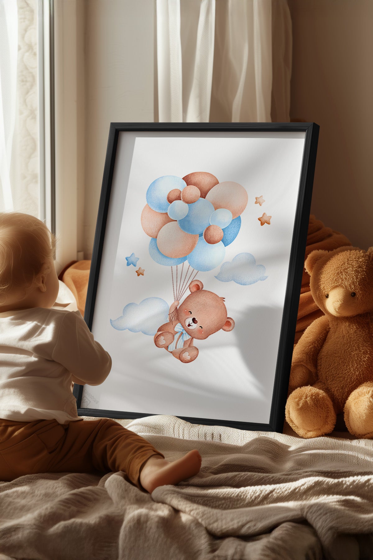 Çocuk Odası, Bebek Odası Siyah Çerçeveli Poster, Tablo No:3