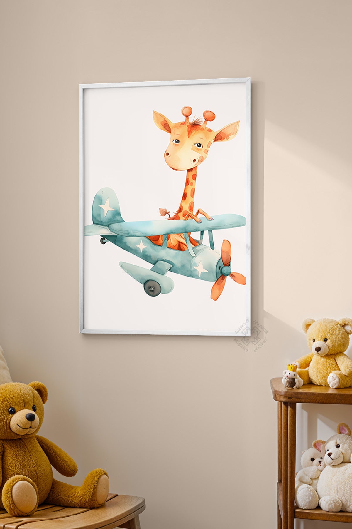 Çocuk Odası, Bebek Odası Beyaz Çerçeveli Poster, Tablo No:48