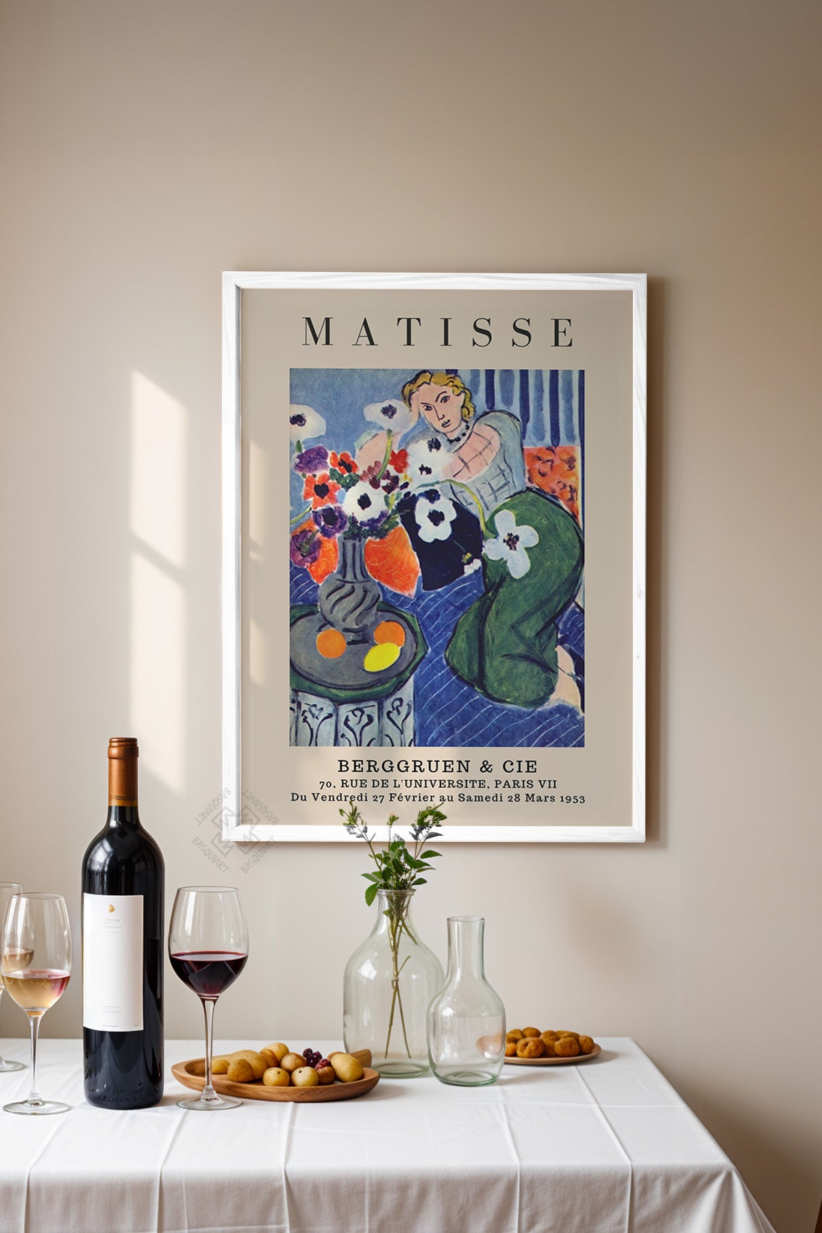 Henri Matisse Serisi Beyaz Çerçeveli Poster, Tablo Duvar Dekoru No:12