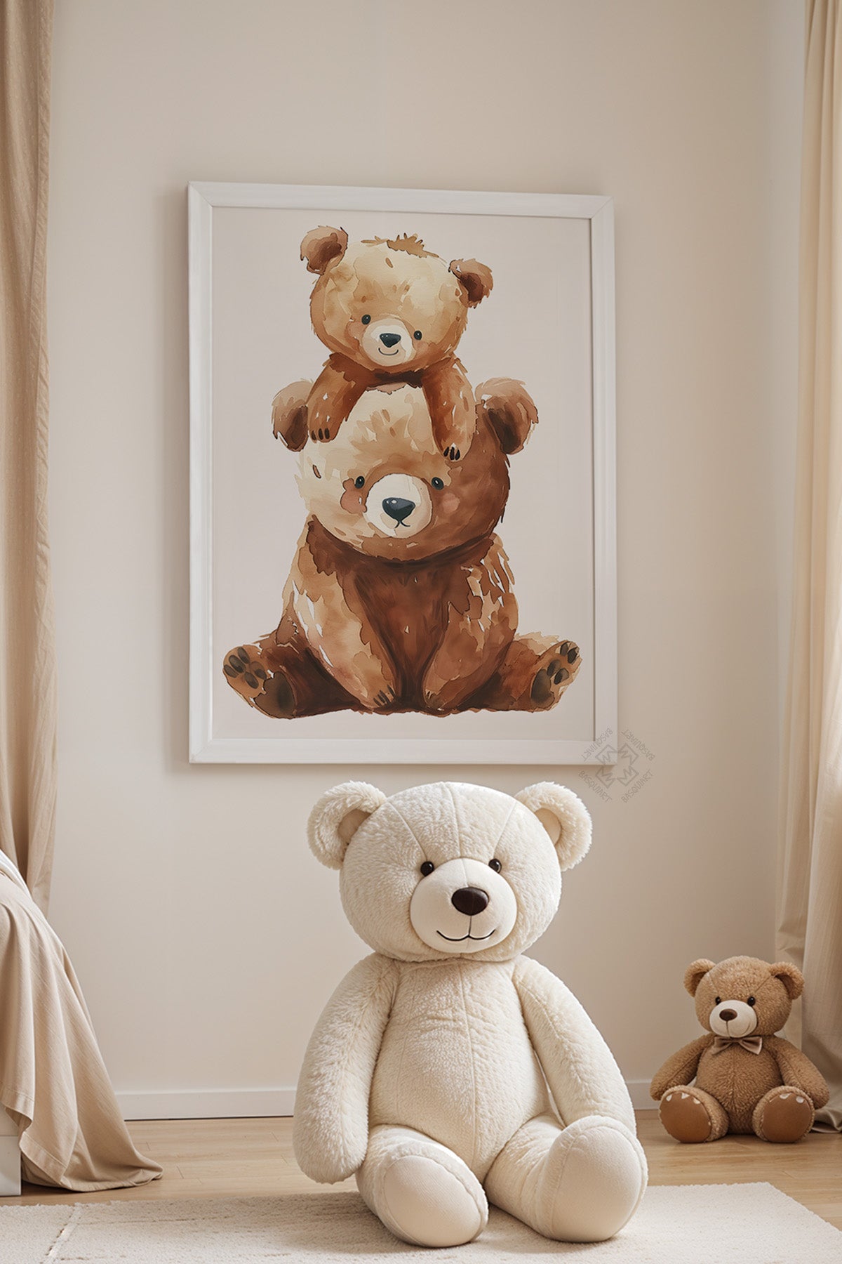 Çocuk Odası, Bebek Odası Beyaz Çerçeveli Poster, Tablo No:71