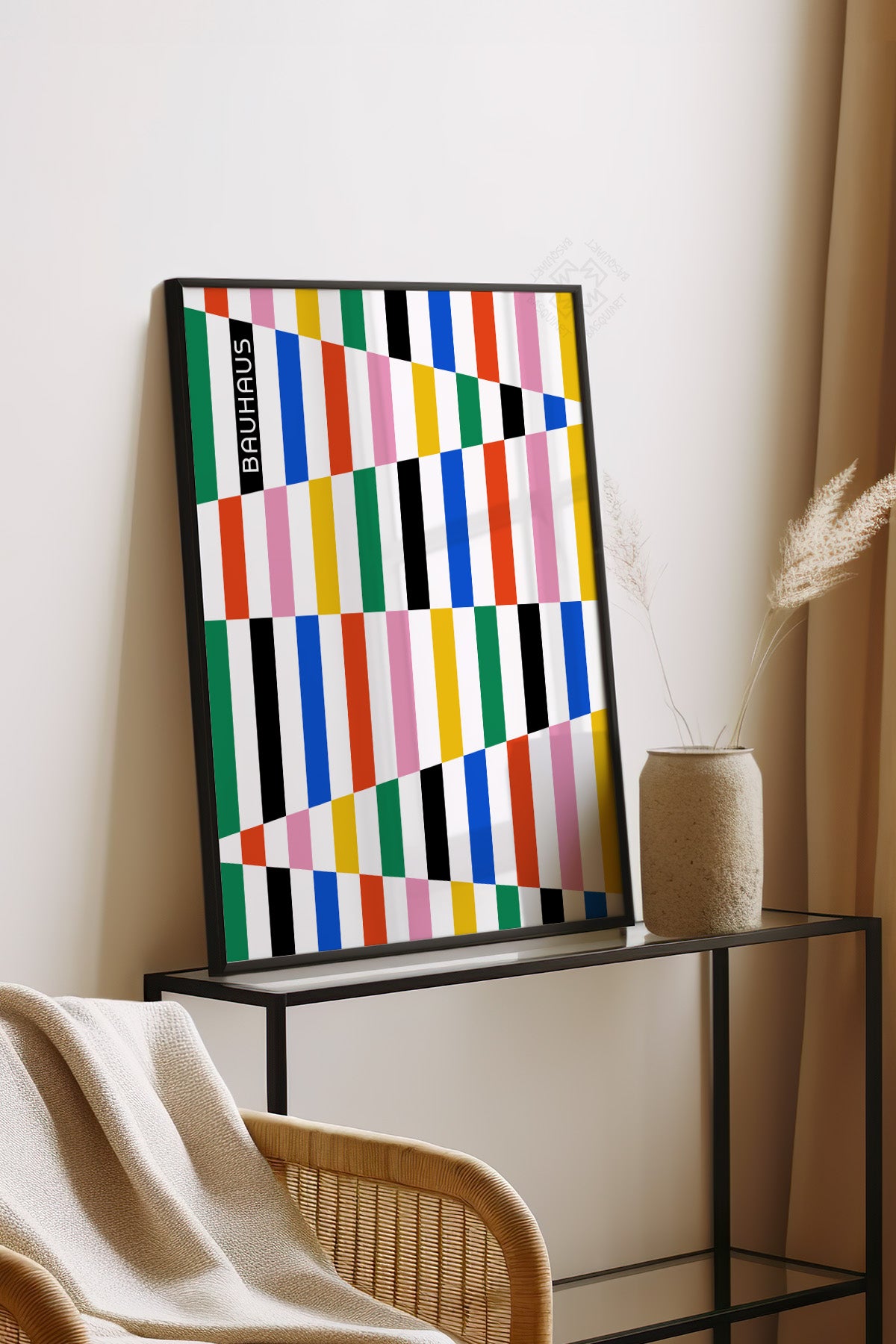 Bauhaus Serisi Siyah Çerçeveli Poster, Tablo No:37