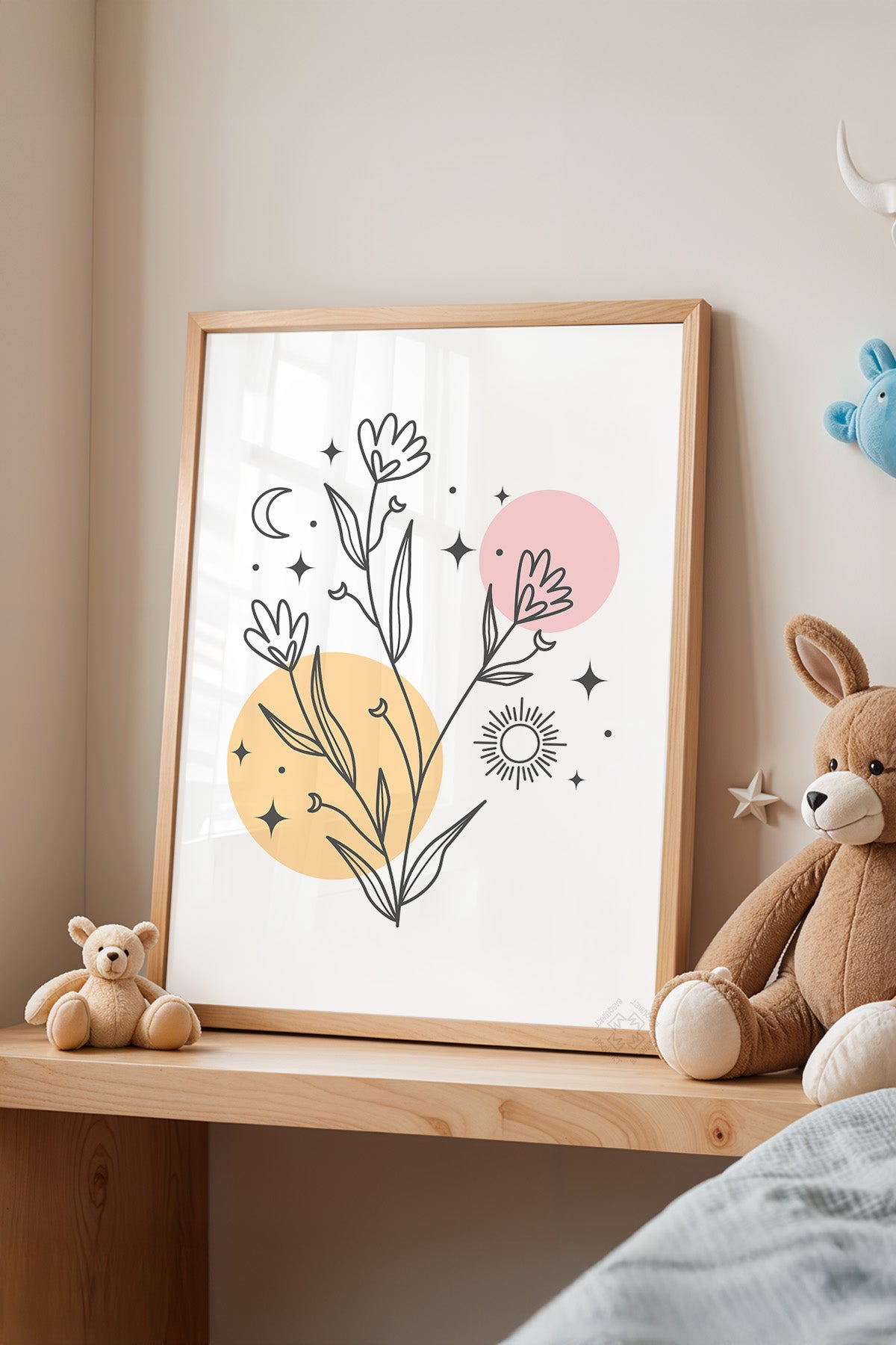 Çocuk Odası, Bebek Odası Ahşap Çerçeveli Poster, Tablo No:90