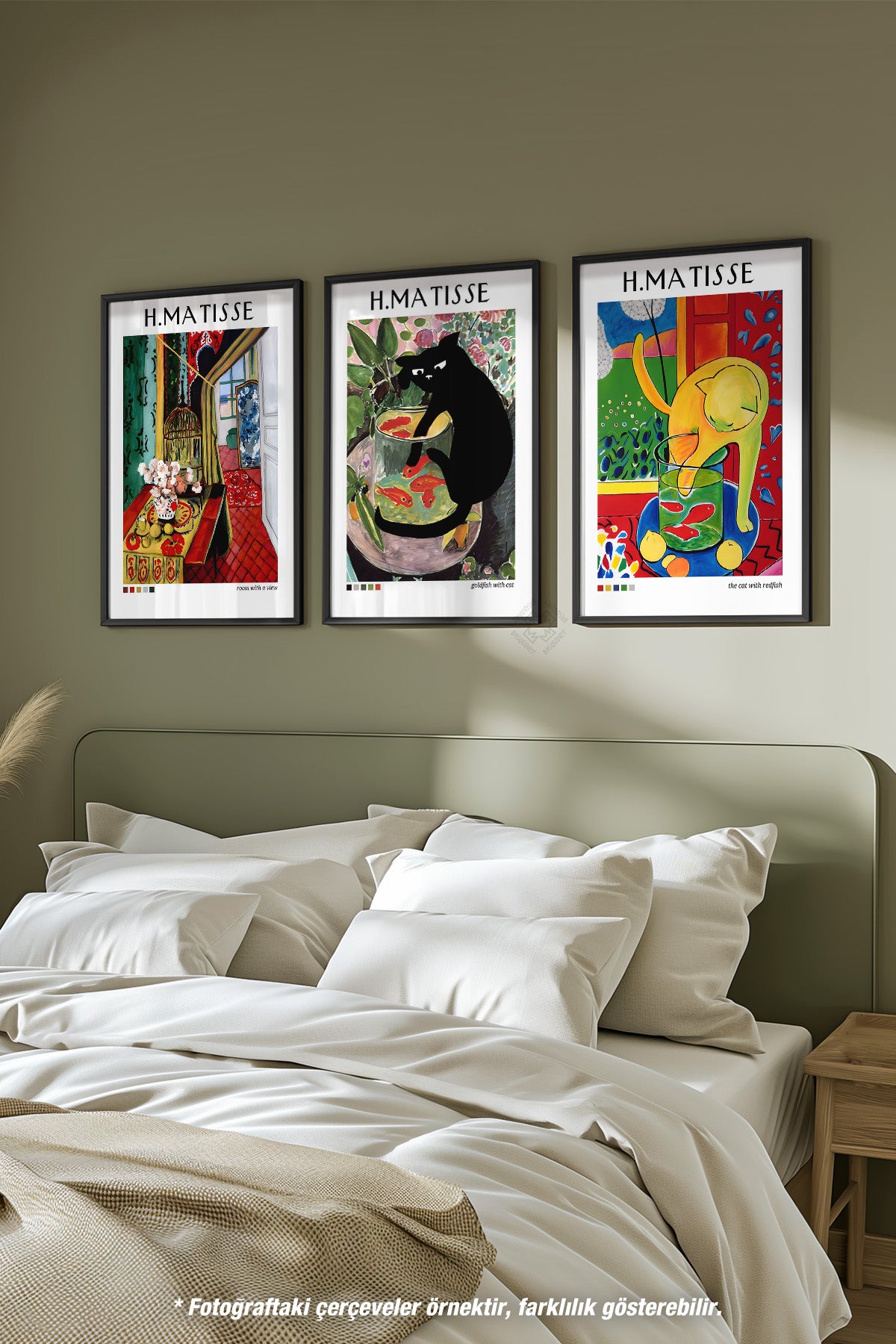Matisse 3'lü Siyah Çerçeveli Poster, Tablo Seti No:39
