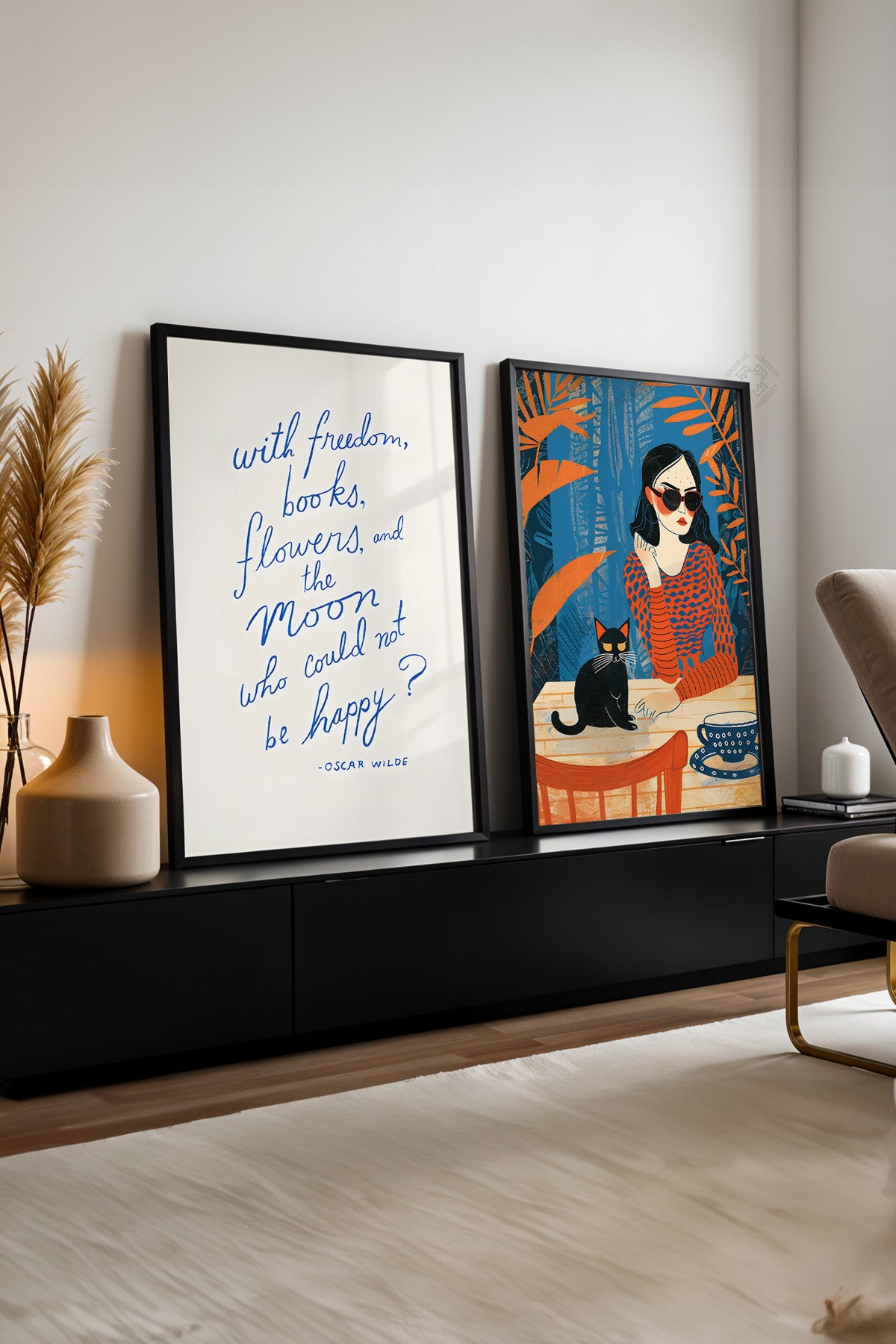 Oscar Wilde 2'li Siyah Çerçeveli Poster, Sanatsal Tablo Seti No:3