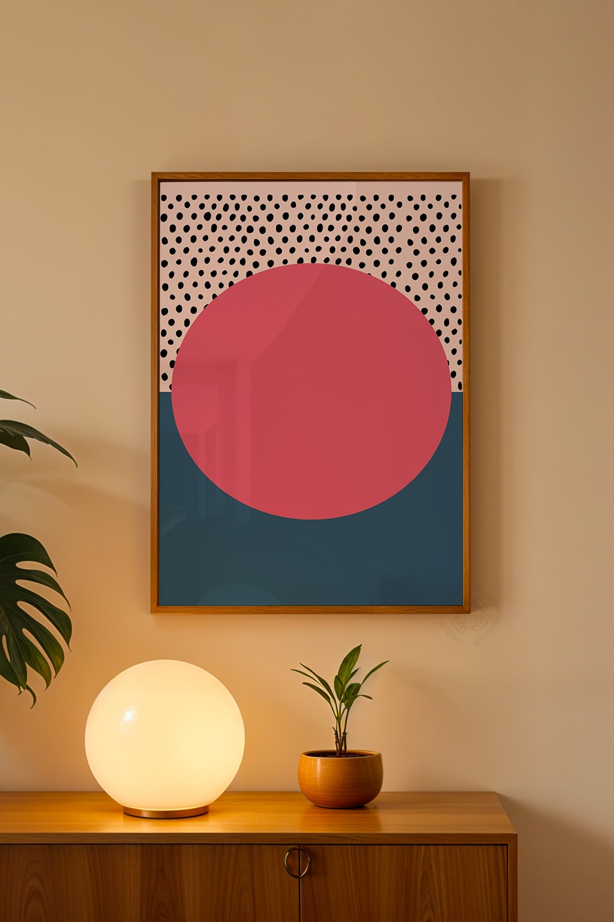 Bauhaus Serisi Ahşap Çerçeveli Poster, Tablo No:74