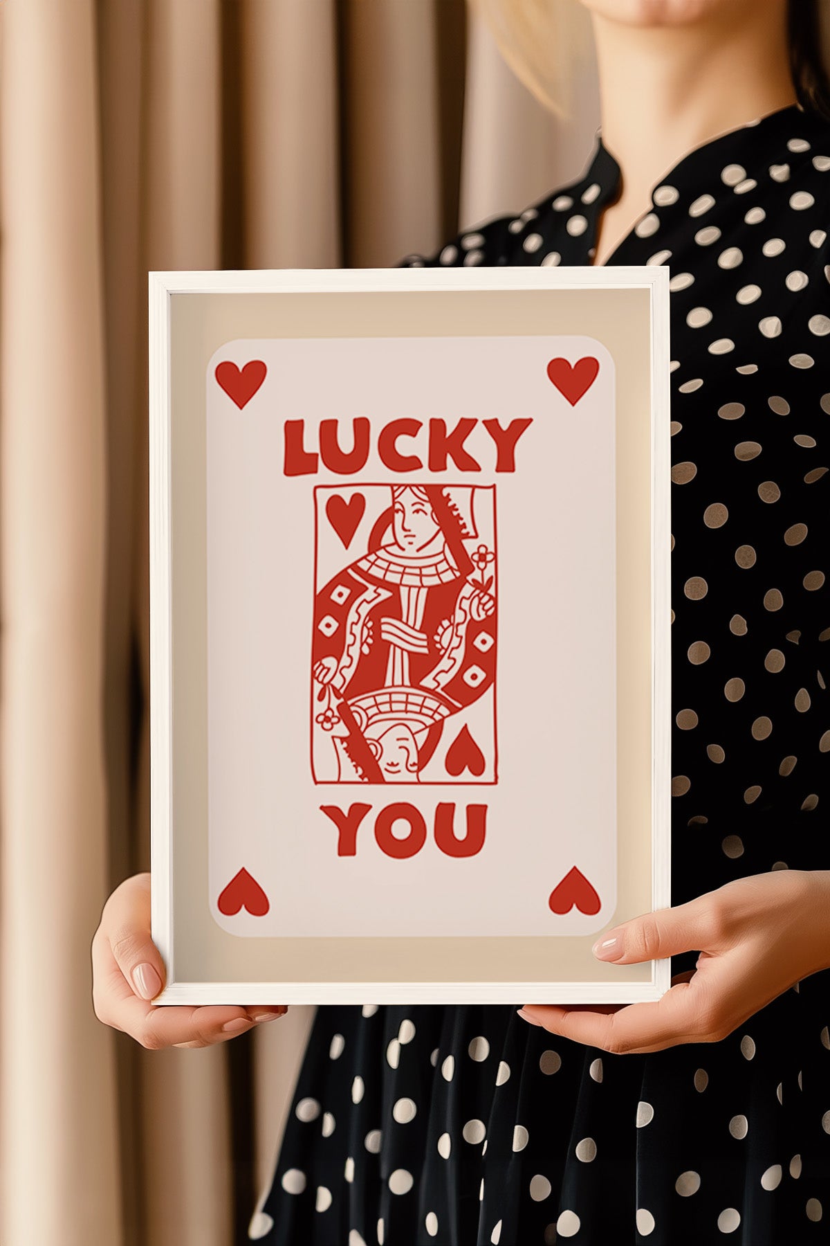 Lucky You Serisi Beyaz Çerçeveli Poster, Tablo Duvar Dekoru No:61