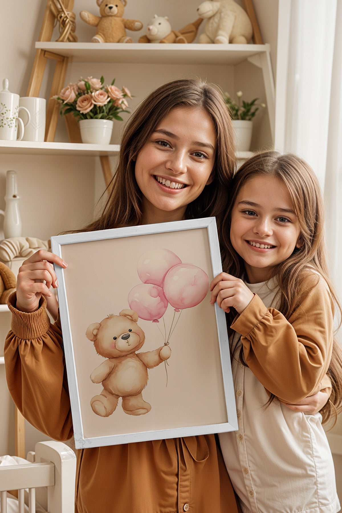 Çocuk Odası, Bebek Odası Beyaz Çerçeveli Poster, Tablo No:53