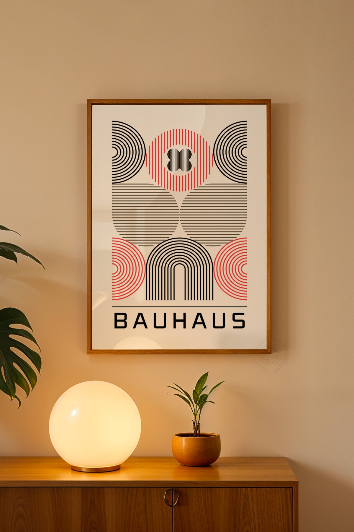 Bauhaus Serisi Ahşap Çerçeveli Poster, Tablo No:116