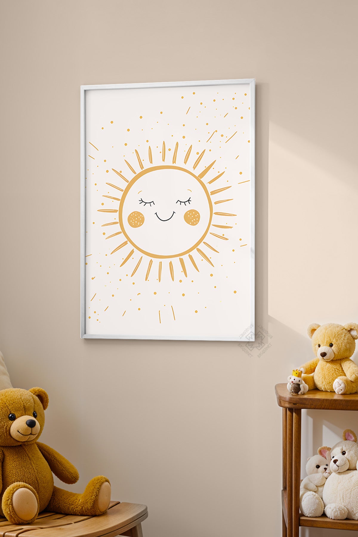 Çocuk Odası, Bebek Odası Beyaz Çerçeveli Poster, Tablo No:64