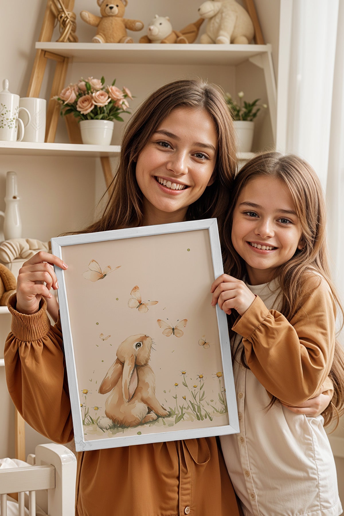 Çocuk Odası, Bebek Odası Beyaz Çerçeveli Poster, Tablo No:86