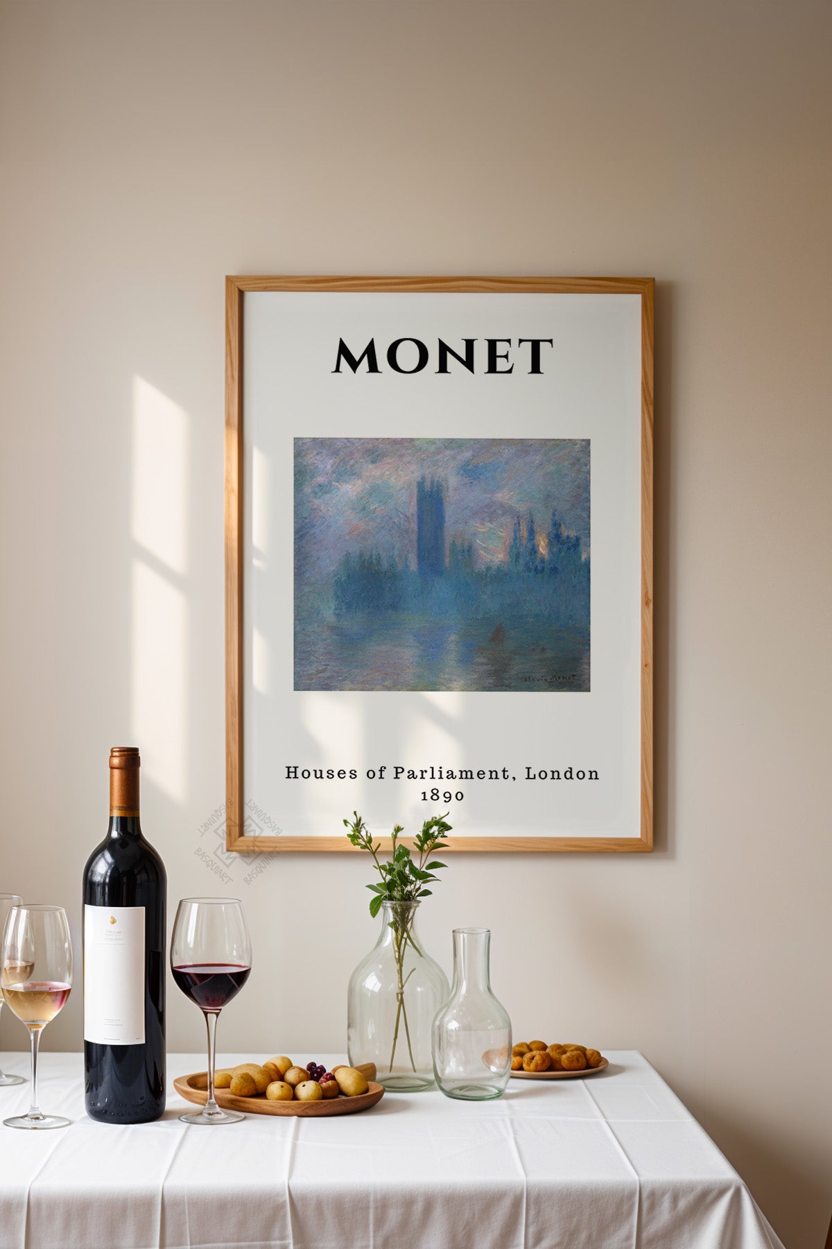 Claude Monet Serisi Ahşap Çerçeveli Poster, Tablo Duvar Dekoru No:3