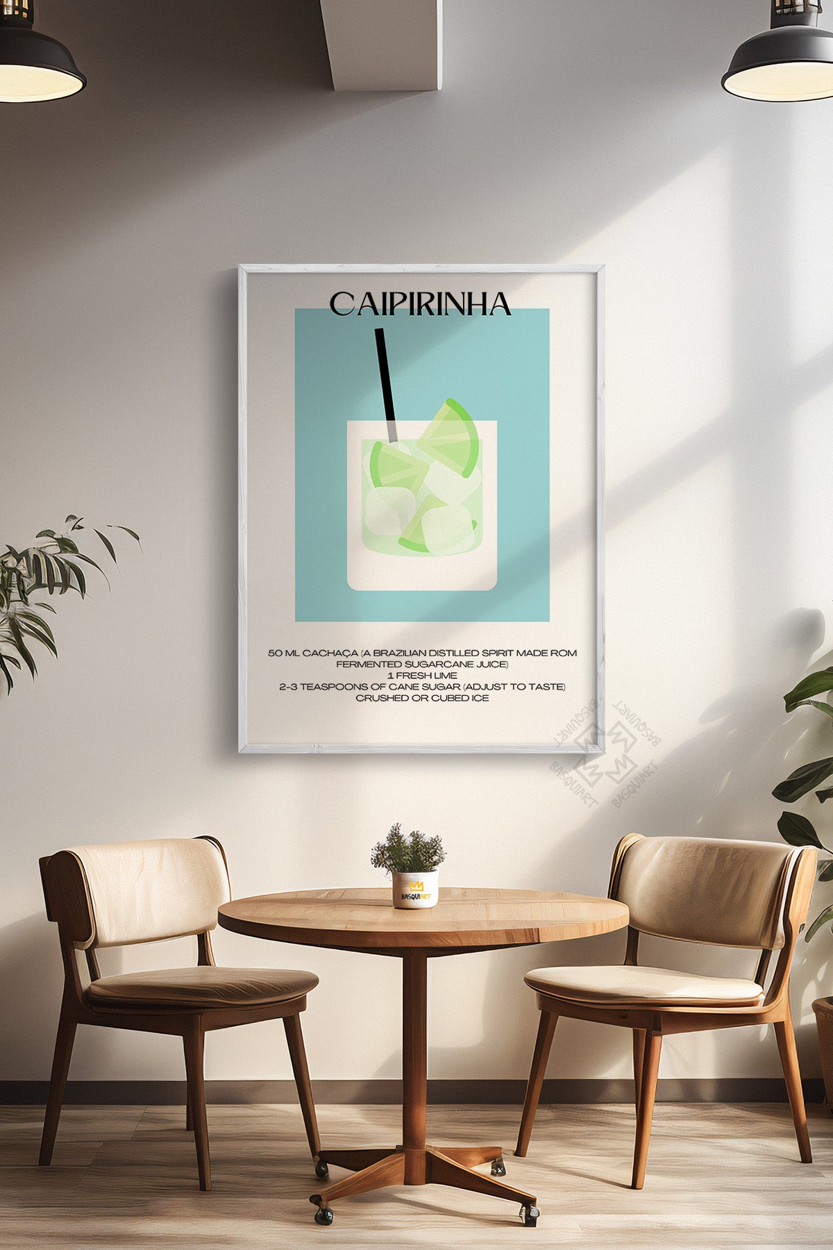 Kokteyl Serisi Beyaz Çerçeveli Poster, Tablo, Cafe, Restoran, Mutfak Duvar Dekoru No:21