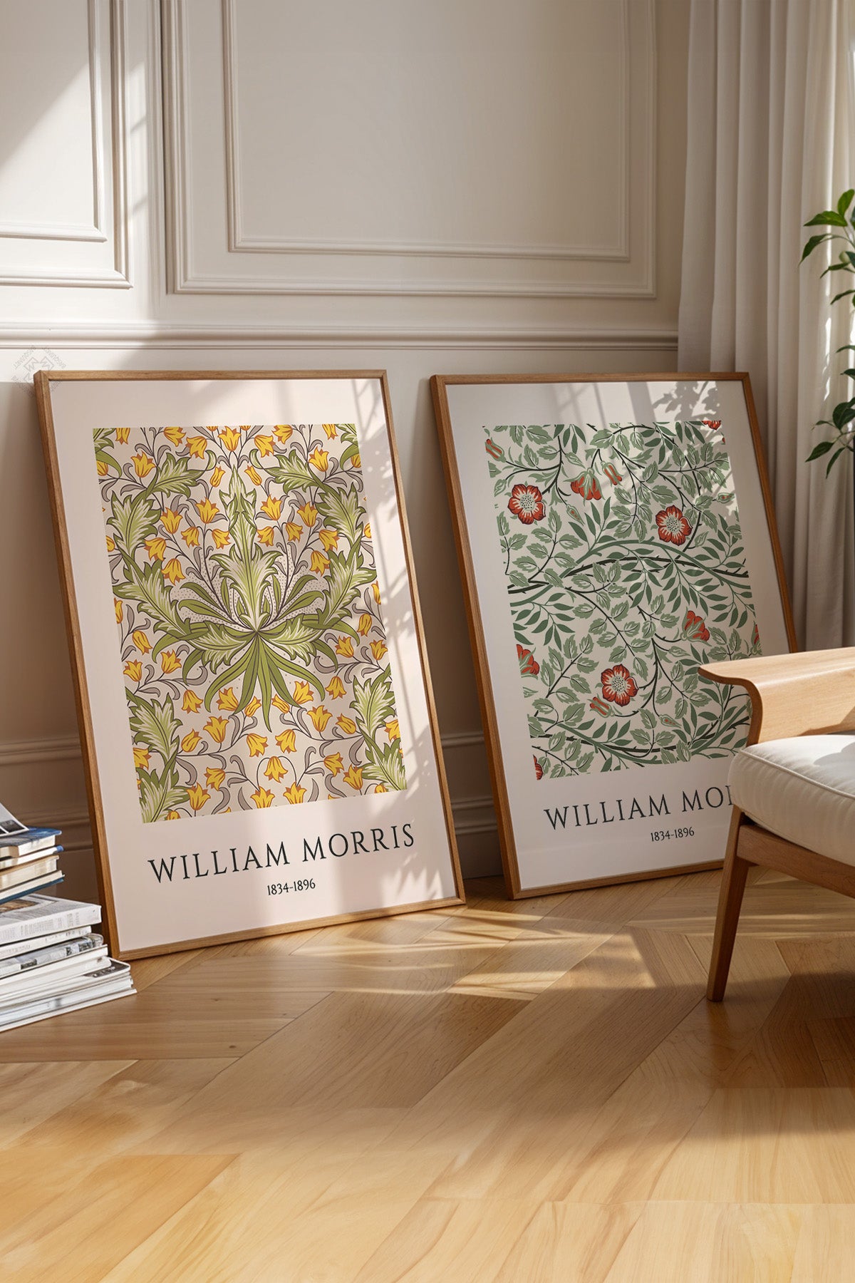 William Morris 2'li Ahşap Çerçeveli Poster, Tablo Seti No:21