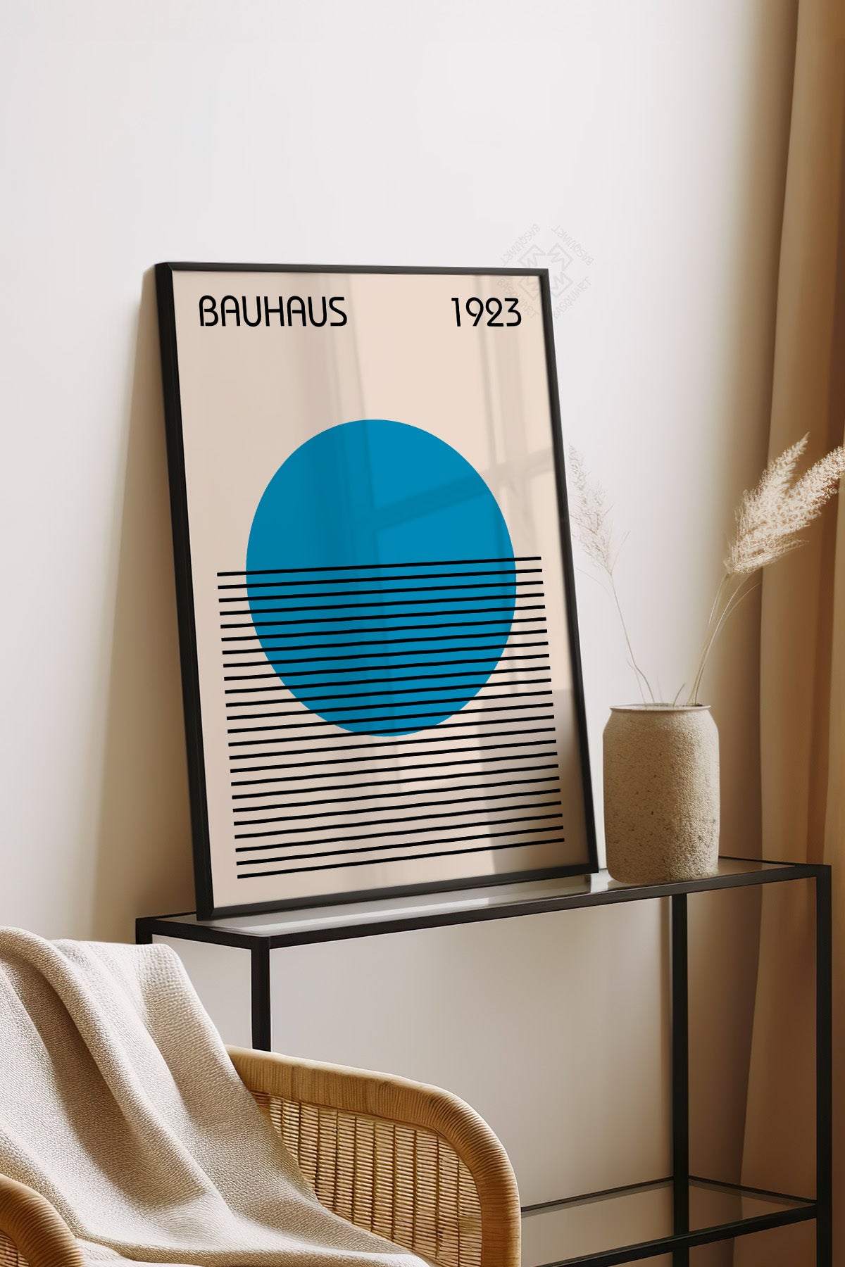 Bauhaus Serisi Siyah Çerçeveli Poster, Tablo No:17