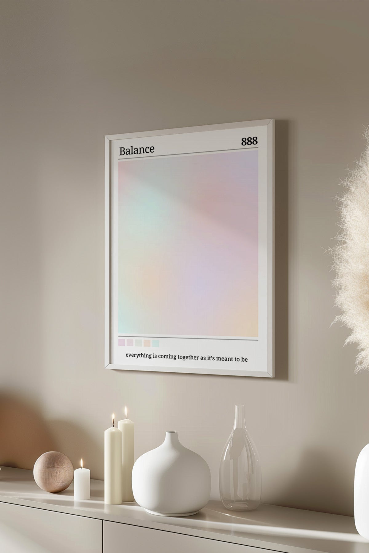Aura Serisi Beyaz Çerçeveli Poster, Tablo No:75