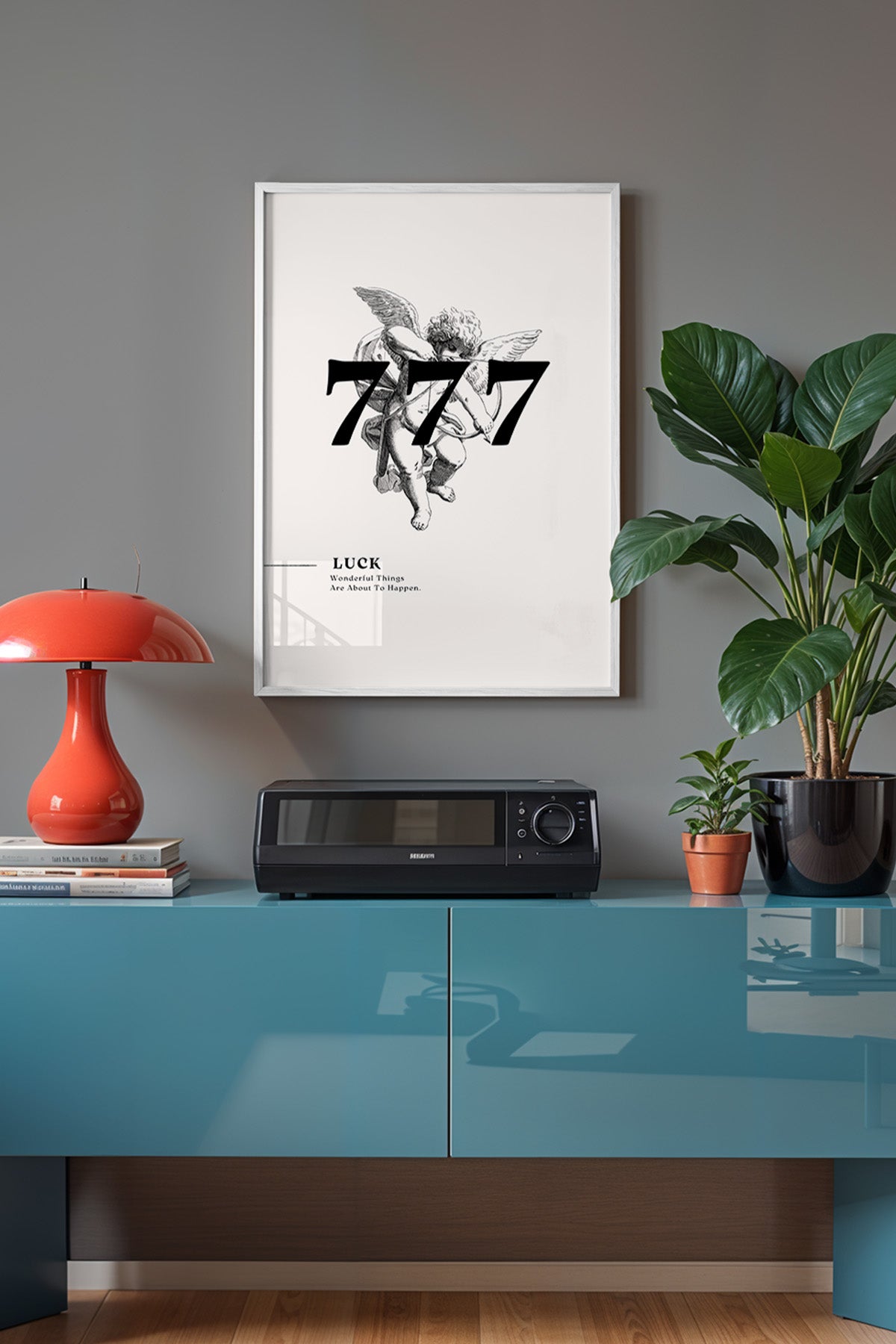 Lucky You Serisi Beyaz Çerçeveli Poster, Tablo Duvar Dekoru No:108