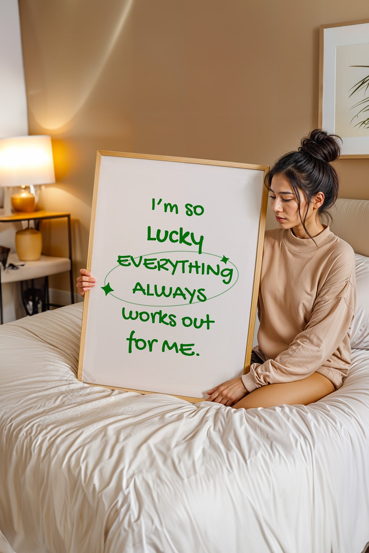 Lucky You Serisi Ahşap Çerçeveli Poster, Tablo Duvar Dekoru No:133