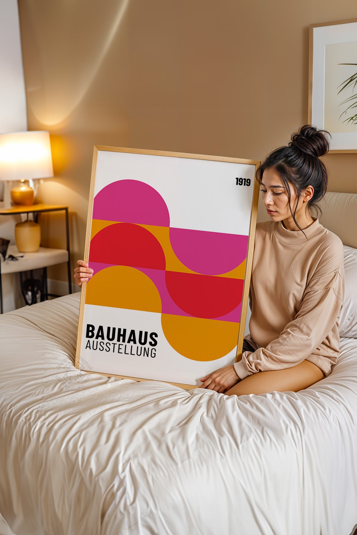 Bauhaus Serisi Ahşap Çerçeveli Poster, Tablo No:87