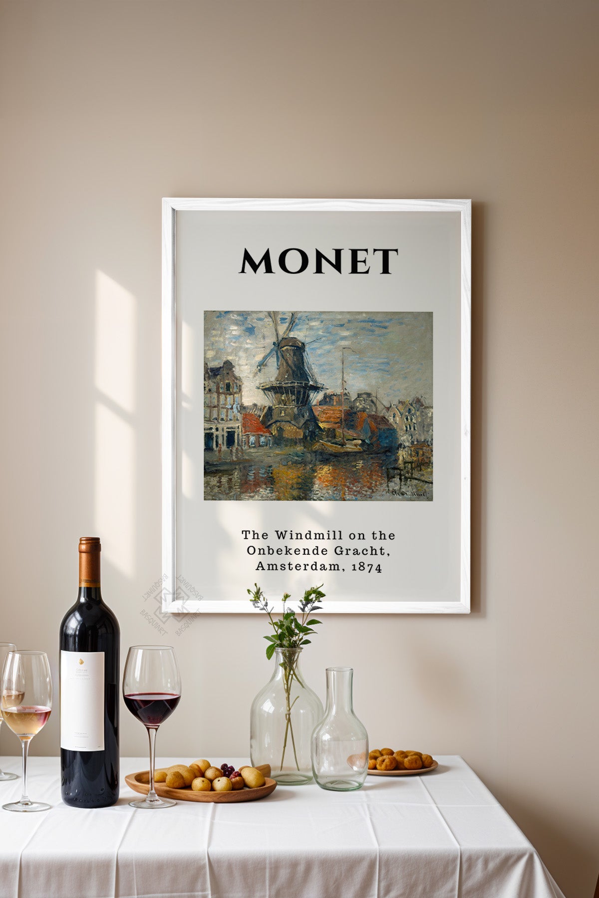 Claude Monet Serisi Beyaz Çerçeveli Poster, Tablo Duvar Dekoru No:14