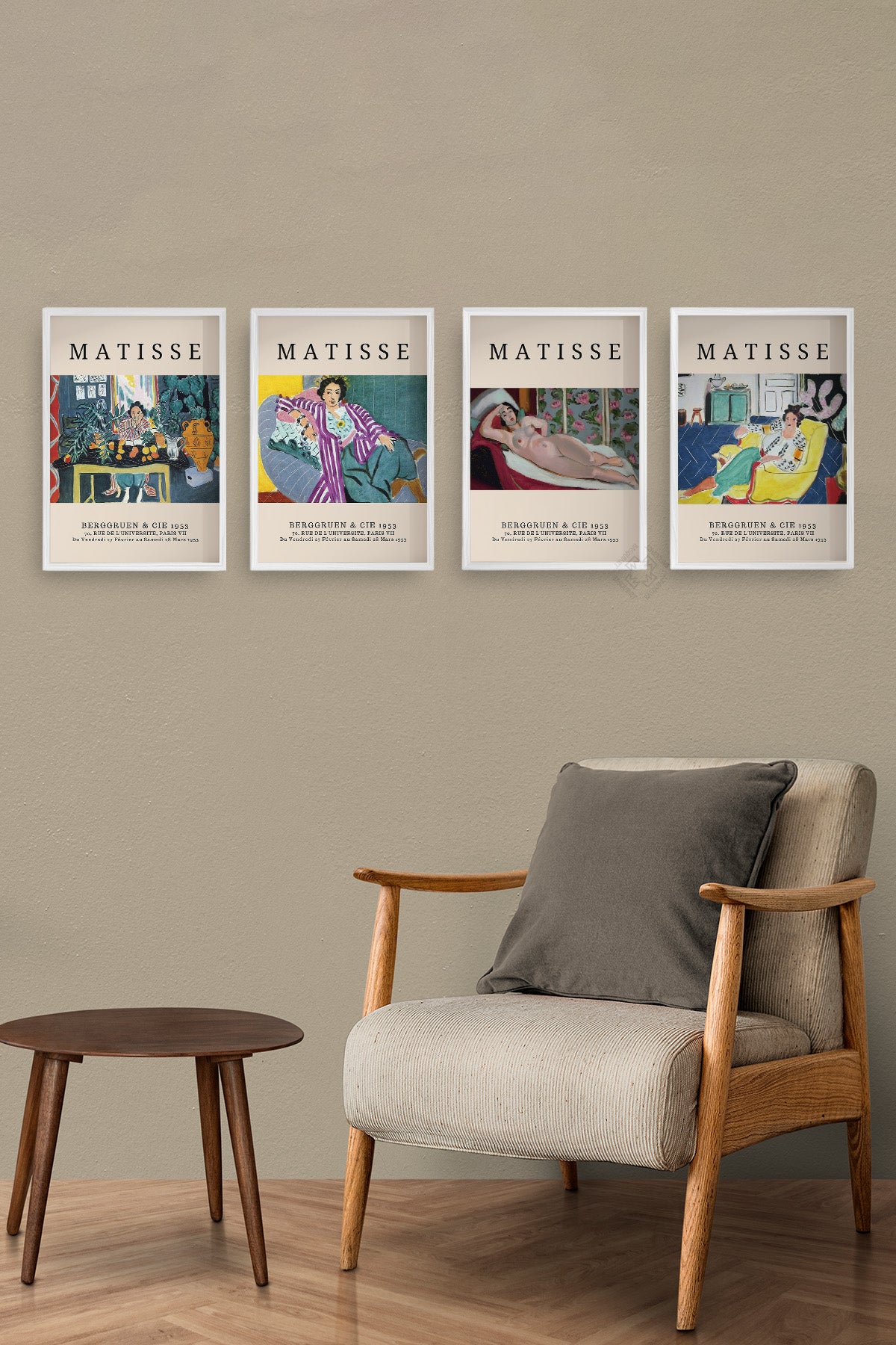 Matisse 4'lü Beyaz Çerçeveli Poster, Tablo Seti No:55