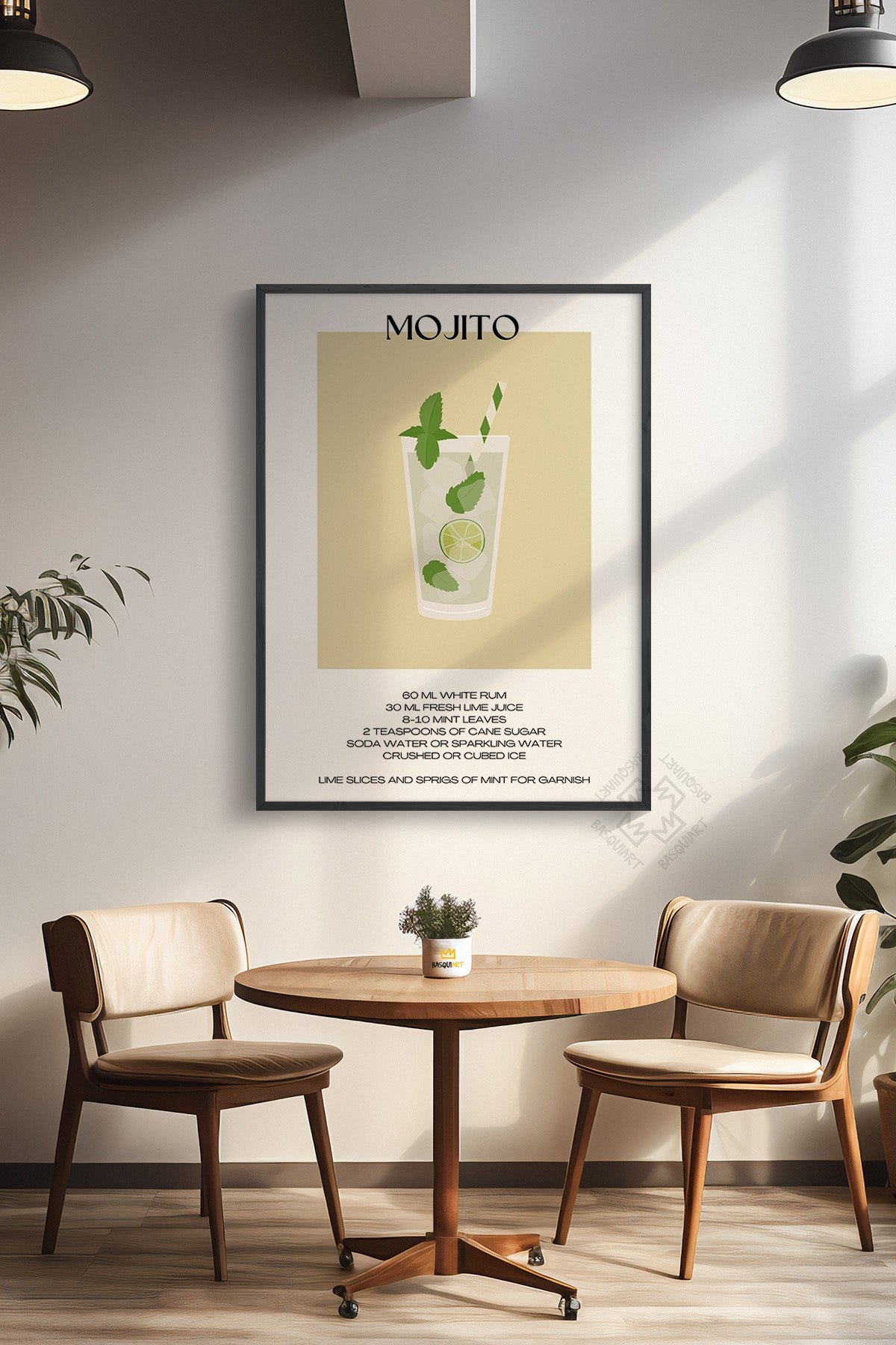 Kokteyl Serisi Siyah Çerçeveli Poster, Tablo, Cafe, Restoran, Mutfak Duvar Dekoru No:26