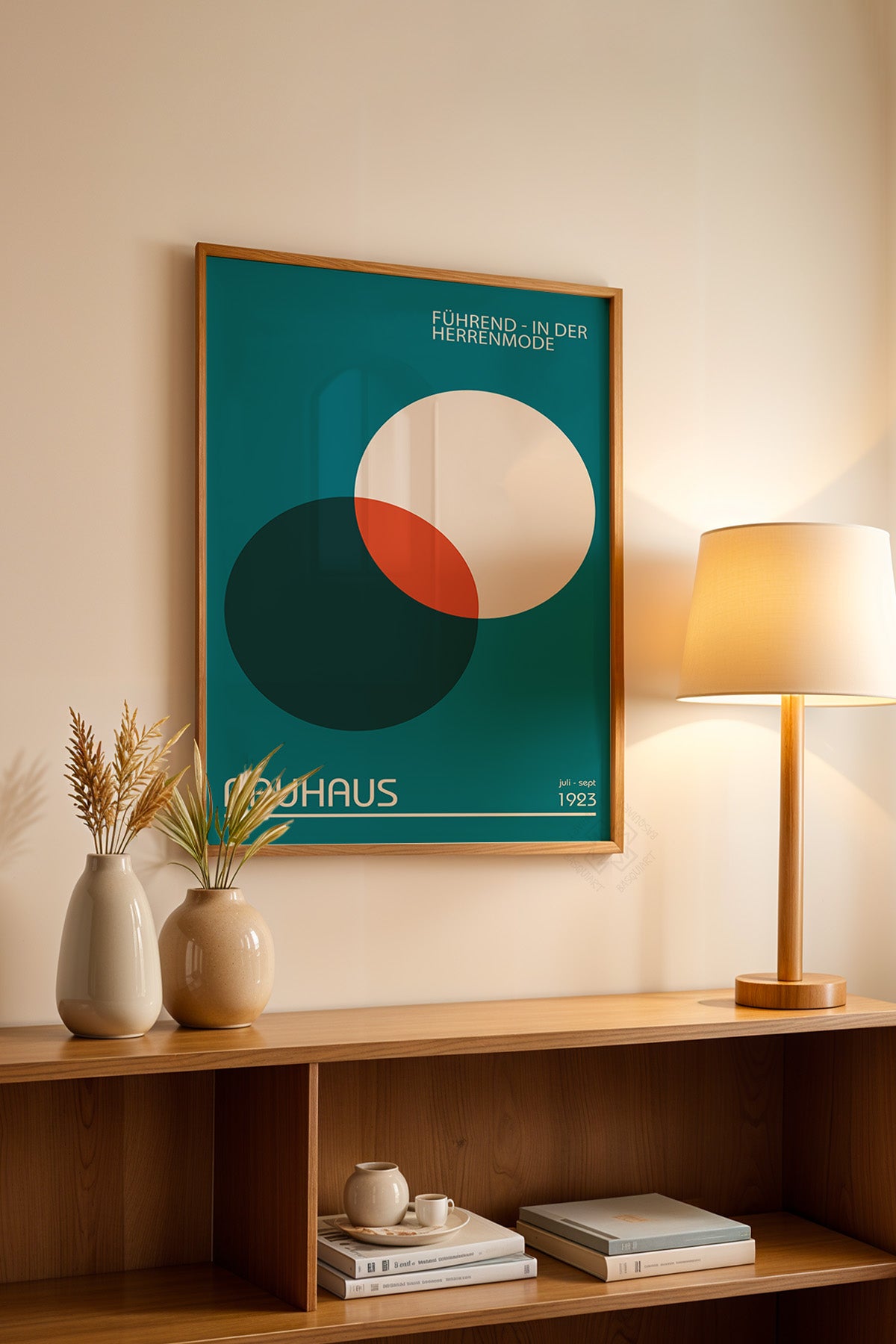 Bauhaus Serisi Ahşap Çerçeveli Poster, Tablo No:18