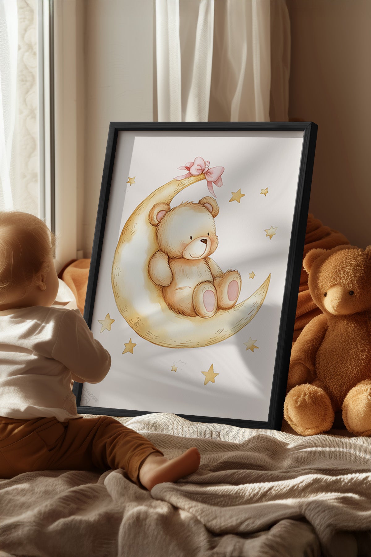 Çocuk Odası, Bebek Odası Siyah Çerçeveli Poster, Tablo No:54