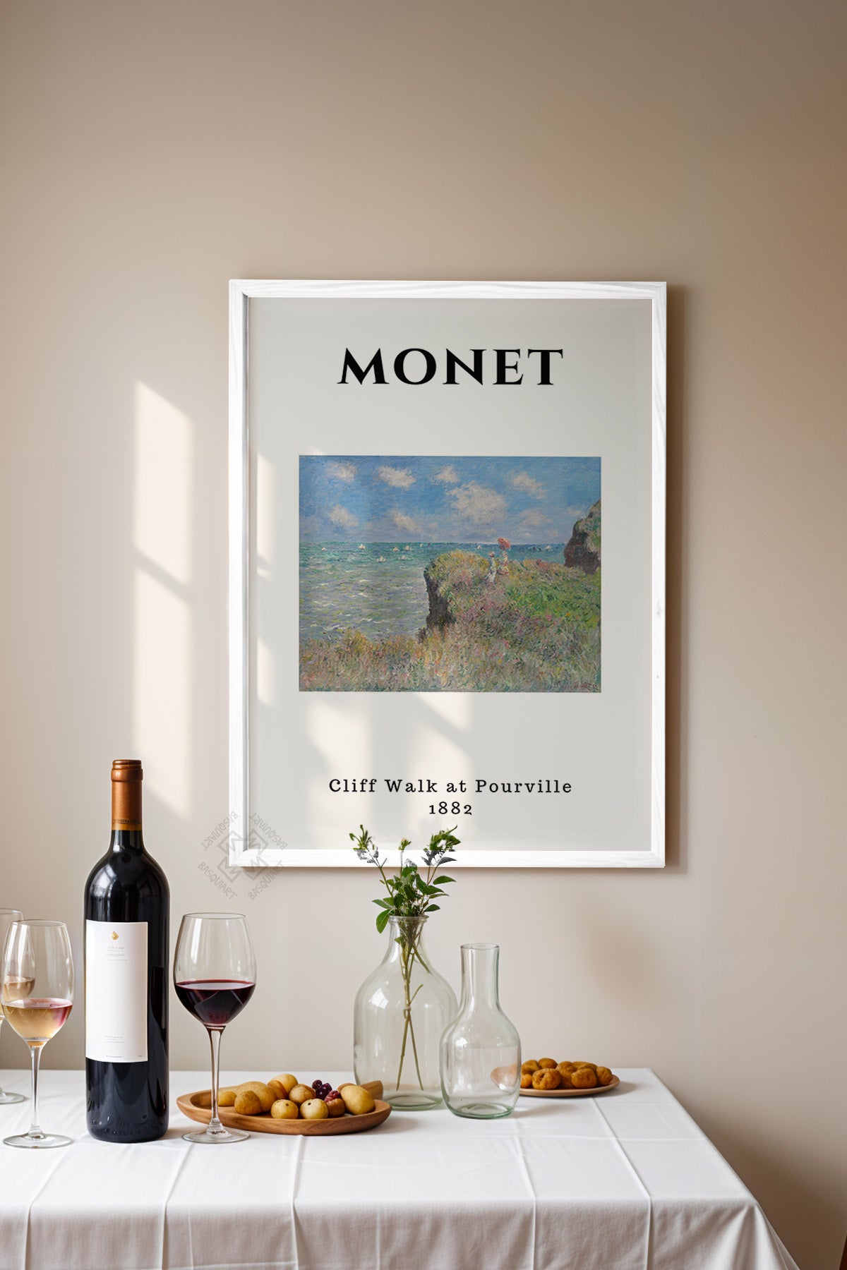 Claude Monet Serisi Beyaz Çerçeveli Poster, Tablo Duvar Dekoru No:5
