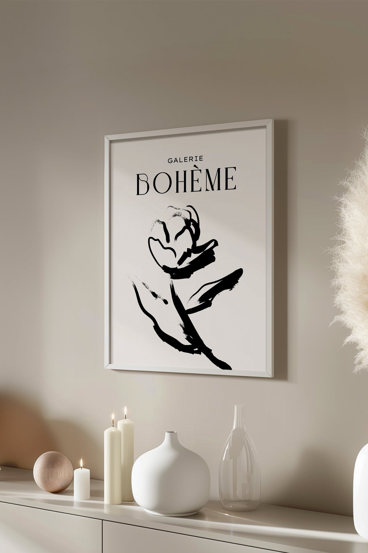 Bohemian Serisi Beyaz Çerçeveli Poster, Tablo No:127