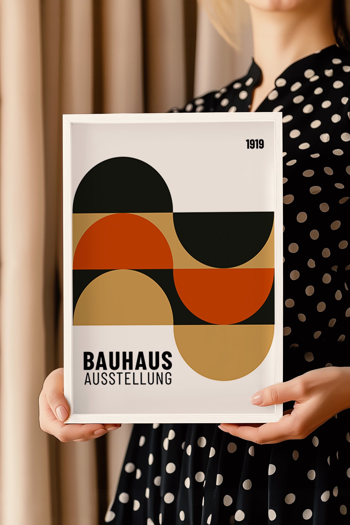 Bauhaus Serisi Beyaz Çerçeveli Poster, Tablo No:89