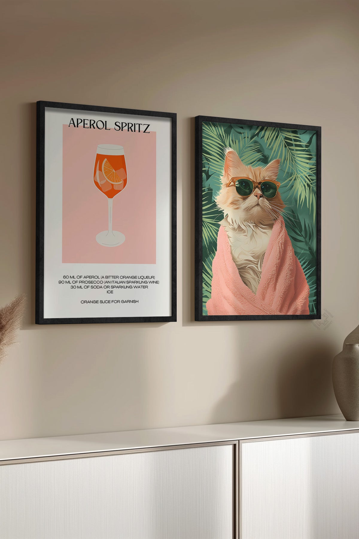 Modern 2'li Siyah Çerçeveli Poster, Tablo Seti No:31