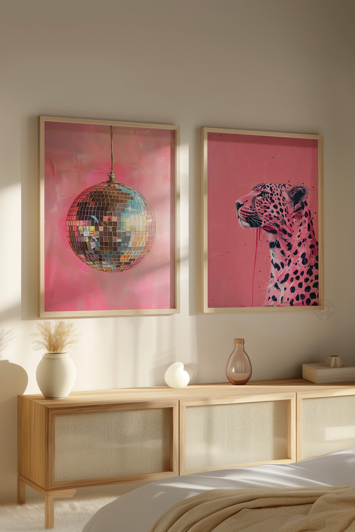 Modern 2'li Ahşap Çerçeveli Poster, Tablo Seti No:5