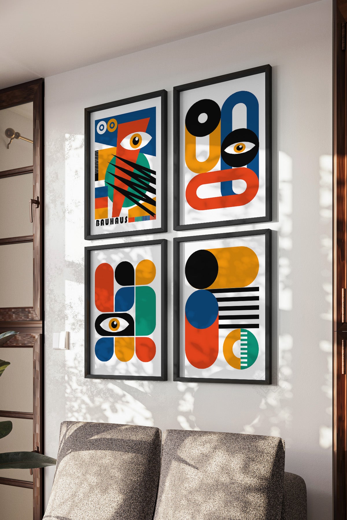 Bauhaus 4'lü Siyah Çerçeveli Poster, Tablo Seti No:21