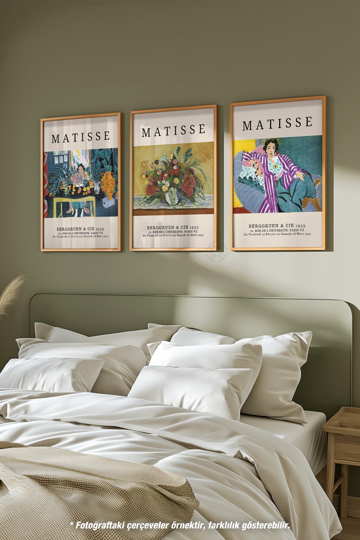 Matisse 3'lü Ahşap Çerçeveli Poster, Tablo Seti No:12