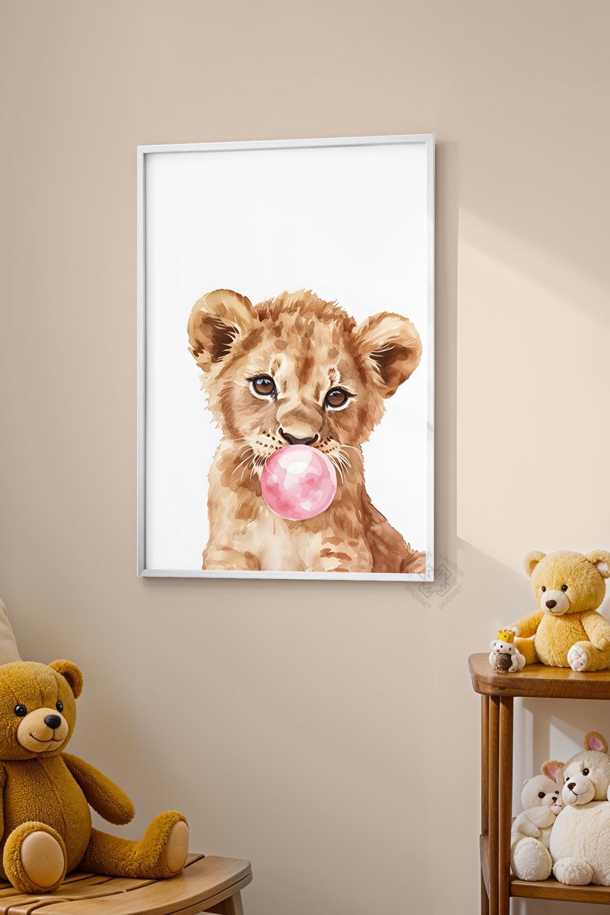 Çocuk Odası, Bebek Odası Beyaz Çerçeveli Poster, Tablo No:99