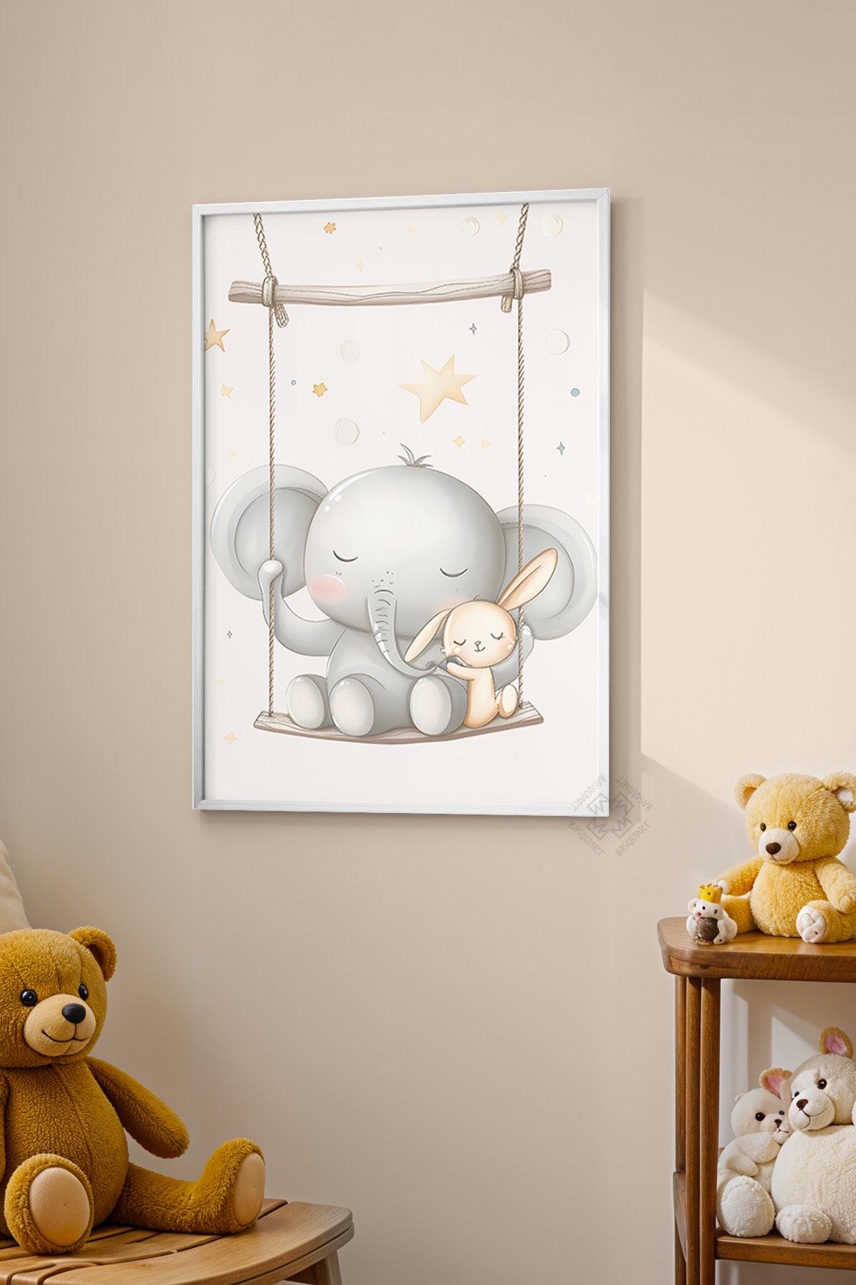 Çocuk Odası, Bebek Odası Beyaz Çerçeveli Poster, Tablo No:73